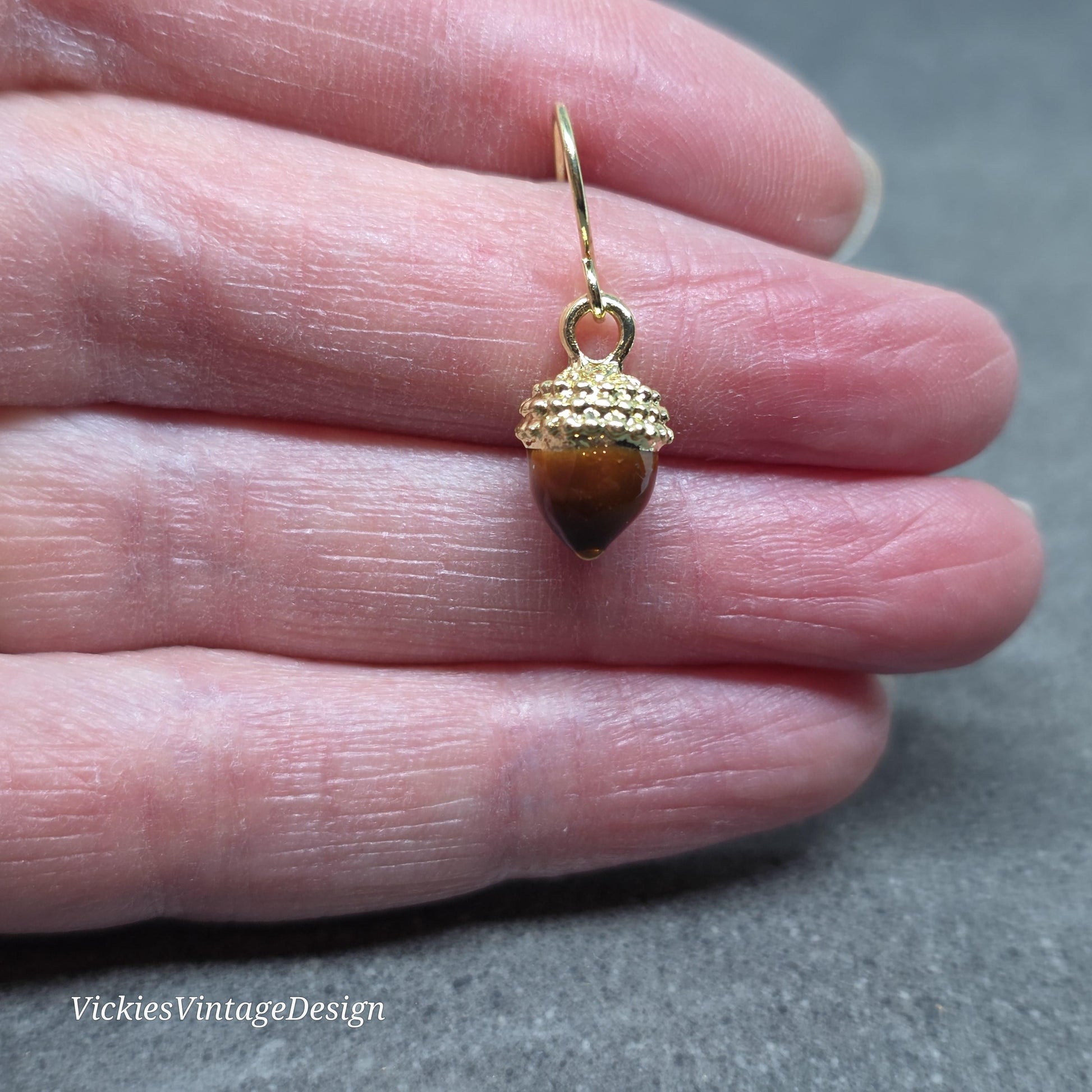 Large Acorn Earrings with a Choice of Ear Wires: Enamelled Fall Earrings