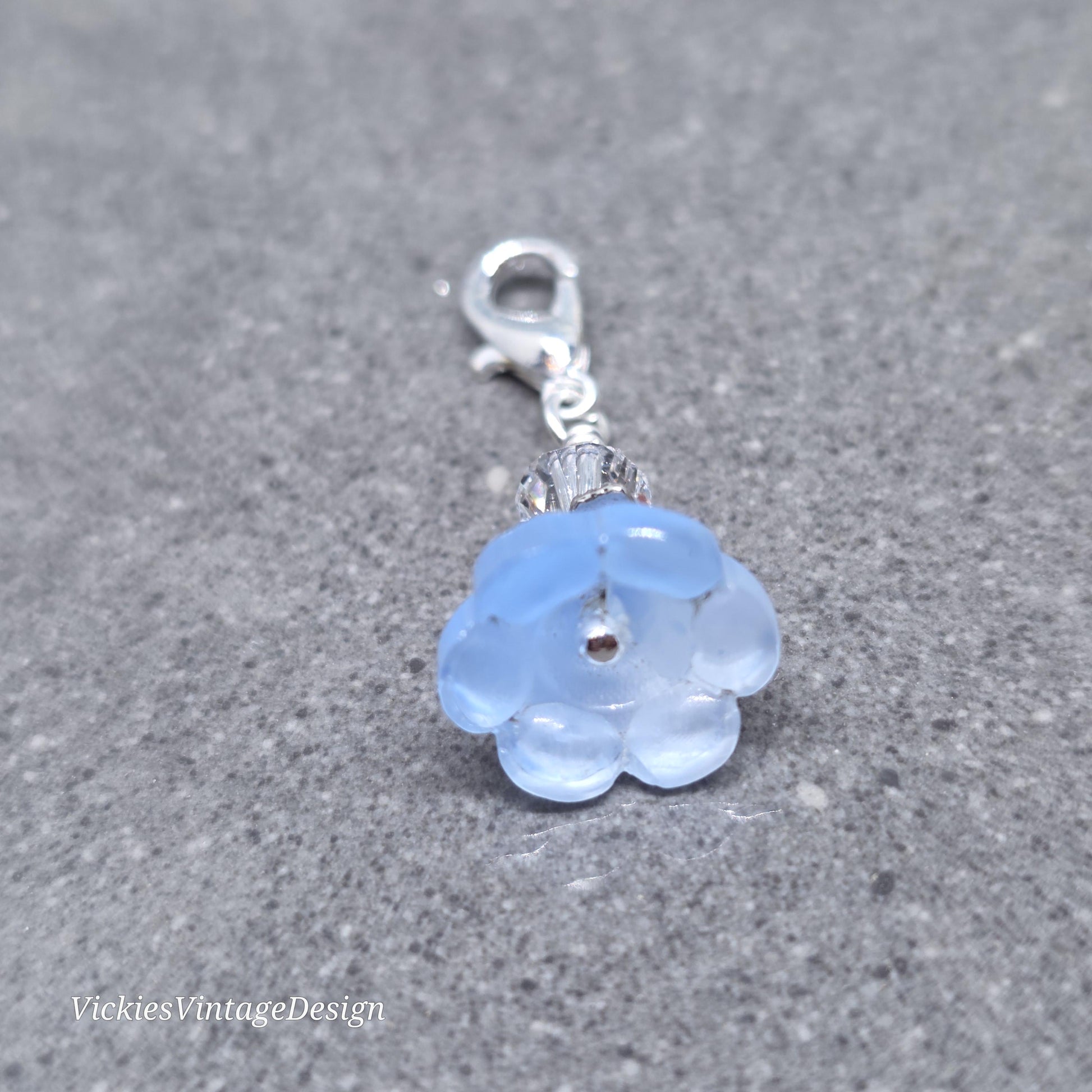Something Blue Bridal Charm: Glass Flower, PRIMERO Crystals®, with or without Personalisation