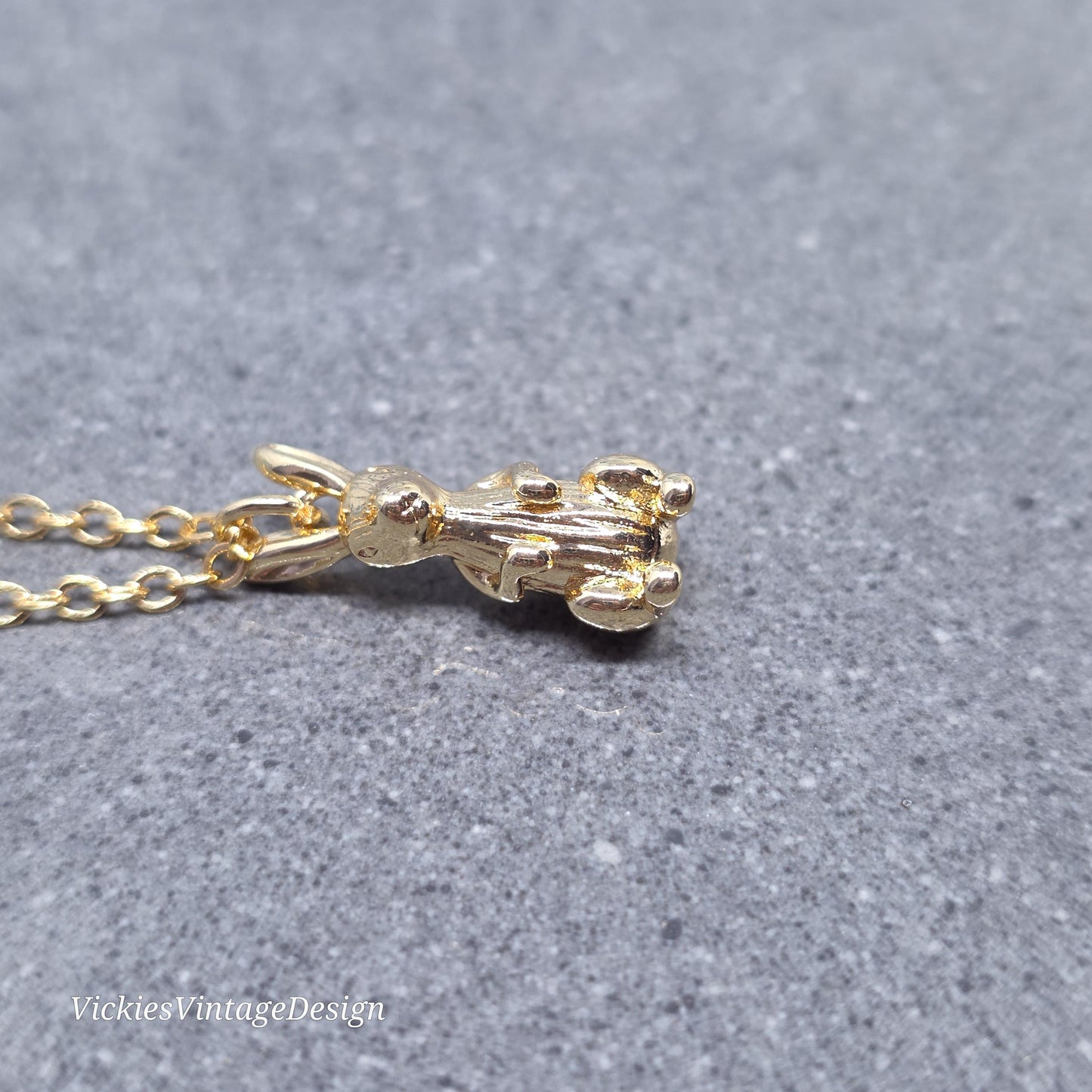 Rabbit Necklace with a Choice of Chain Lengths: Real 18K Gold Plated Brass