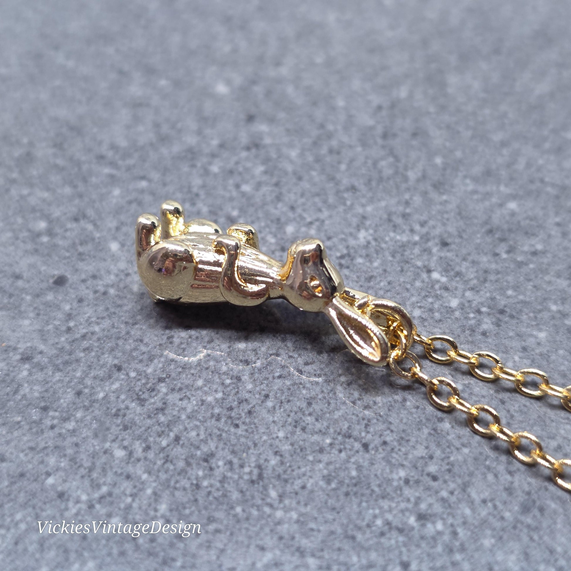 Rabbit Necklace with a Choice of Chain Lengths: Real 18K Gold Plated Brass