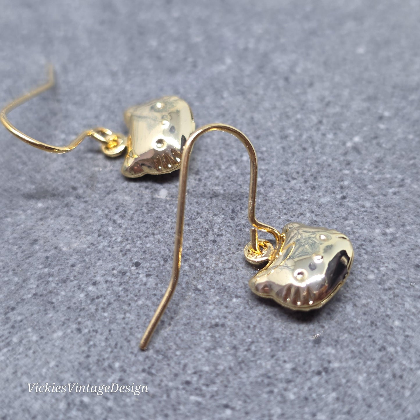 Cat Earrings with a Choice of Earrings Hypoallergenic Ear Wire: Brass 18k Gold Plated