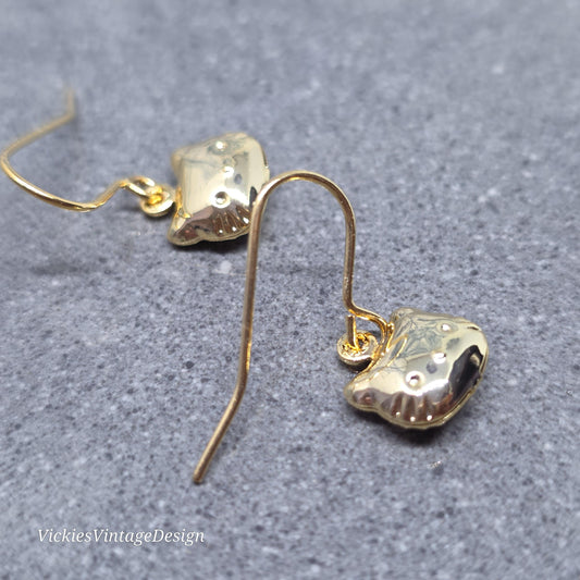 Cat Earrings with a Choice of Earrings Hypoallergenic Ear Wire: Brass 18k Gold Plated
