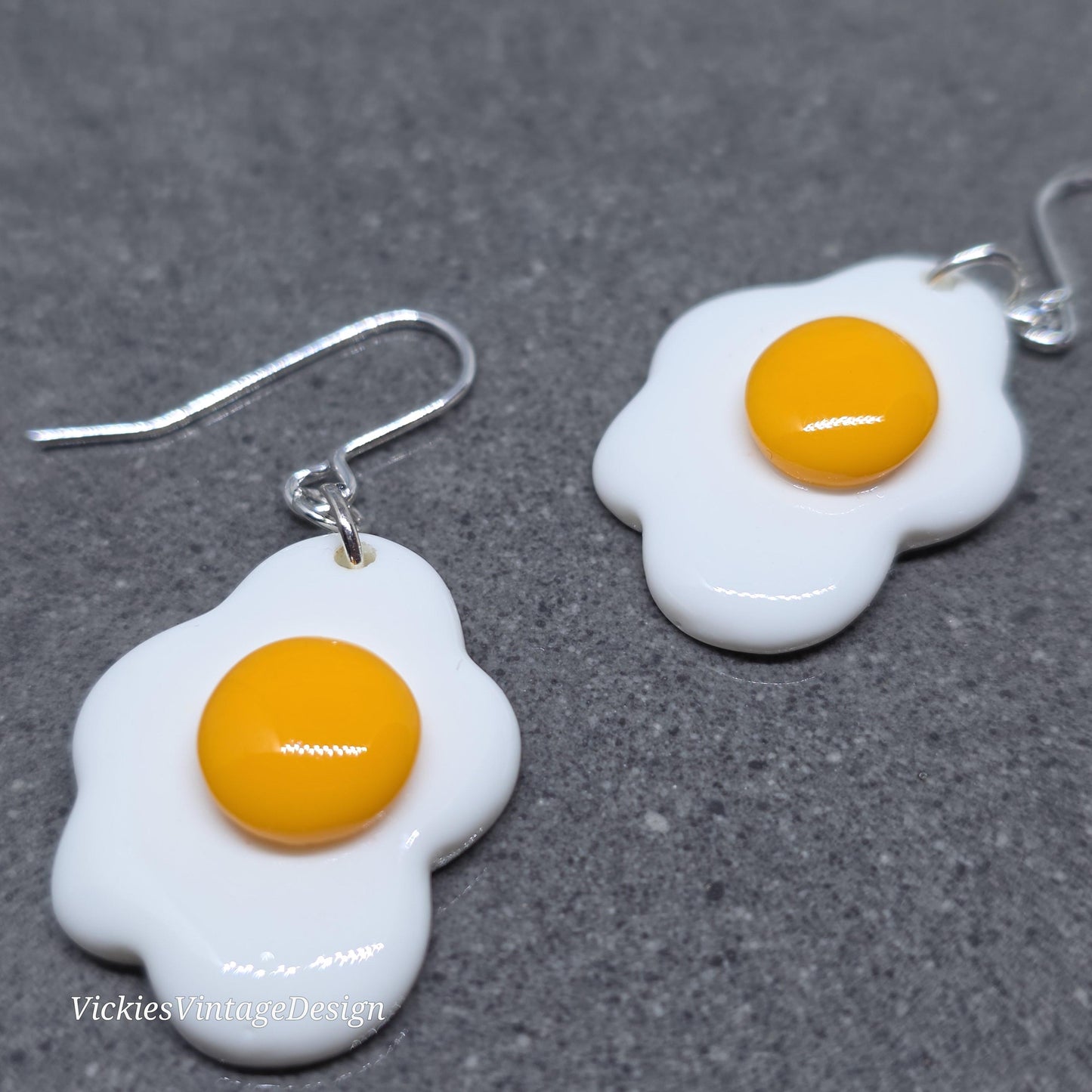 Fried Egg Earrings with a choice of Ear Wires: Resin Made Jewelry
