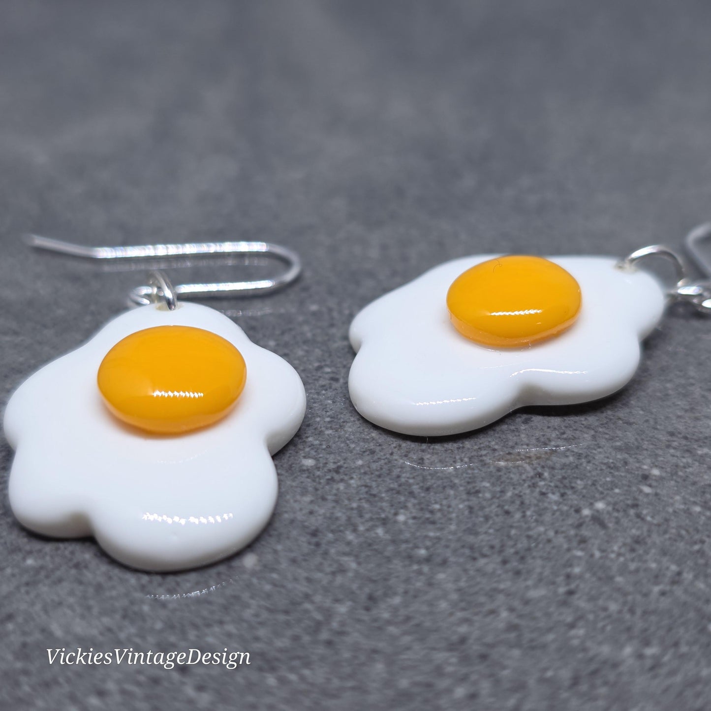 Fried Egg Earrings with a choice of Ear Wires: Resin Made Jewelry