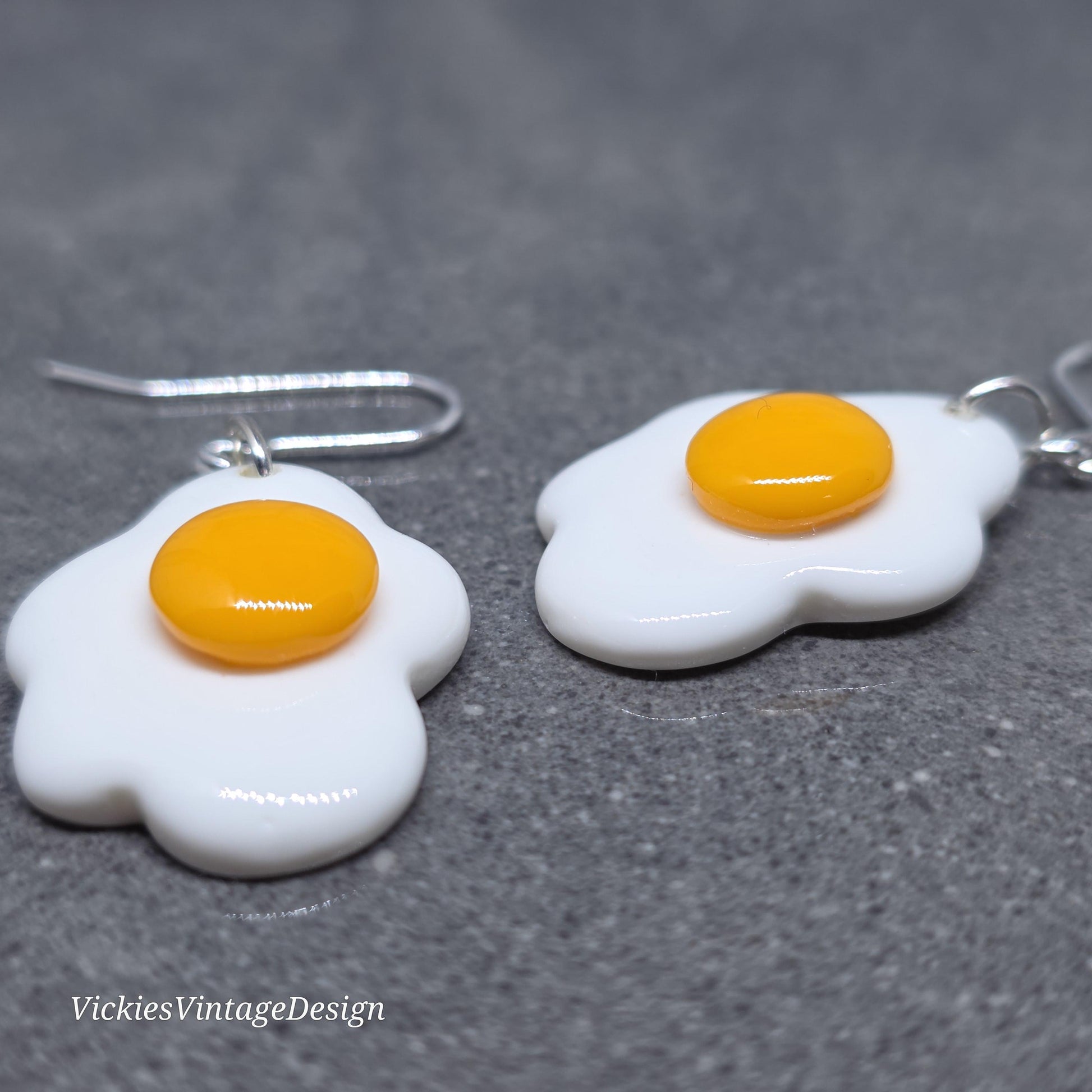 Fried Egg Earrings with a choice of Ear Wires: Resin Made Jewelry
