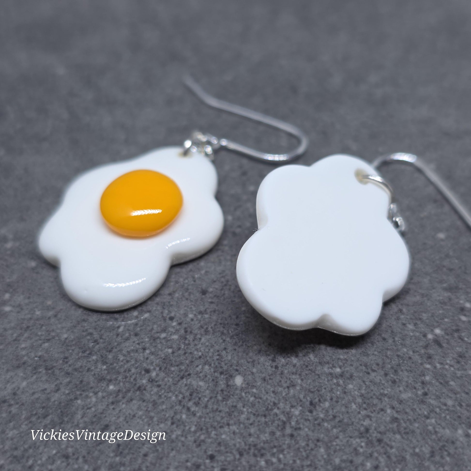 Fried Egg Earrings with a choice of Ear Wires: Resin Made Jewelry