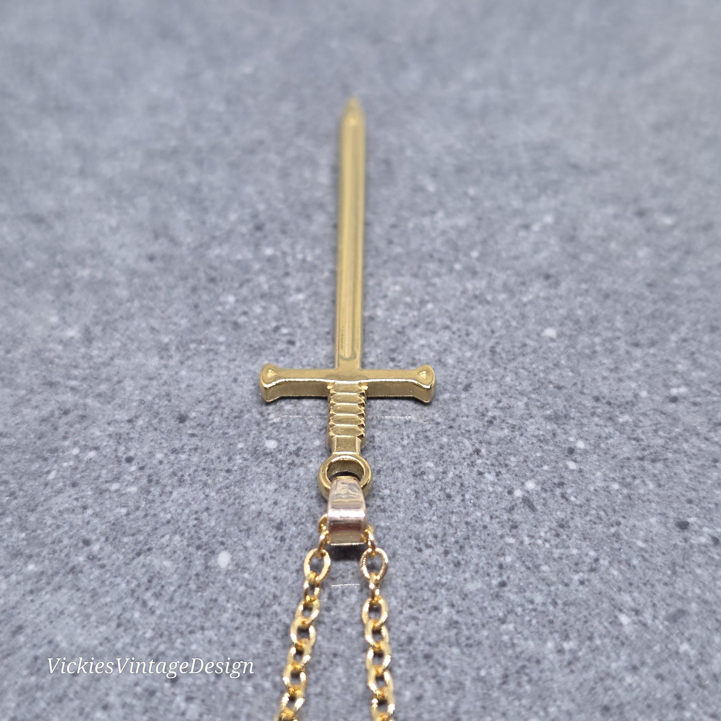 Sword Necklace, Miniature Sword, Choice of Chain Lengths, Real 18K Gold Plated