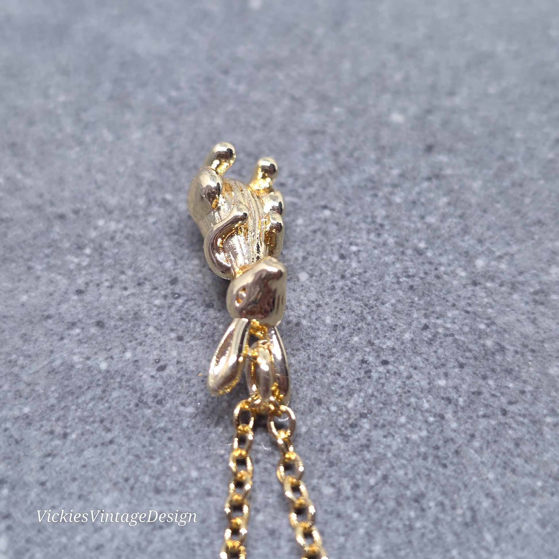 Rabbit Necklace with a Choice of Chain Lengths: Real 18K Gold Plated Brass
