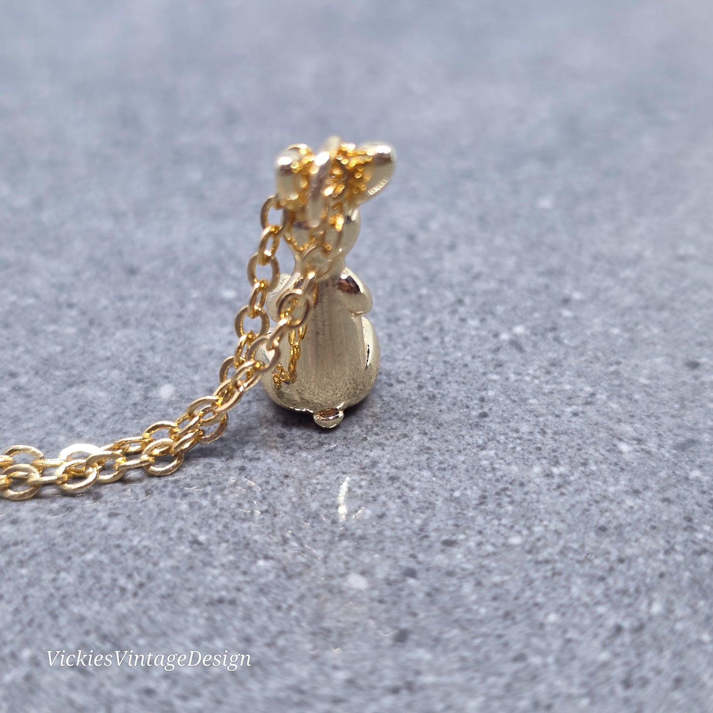 Rabbit Necklace with a Choice of Chain Lengths: Real 18K Gold Plated Brass