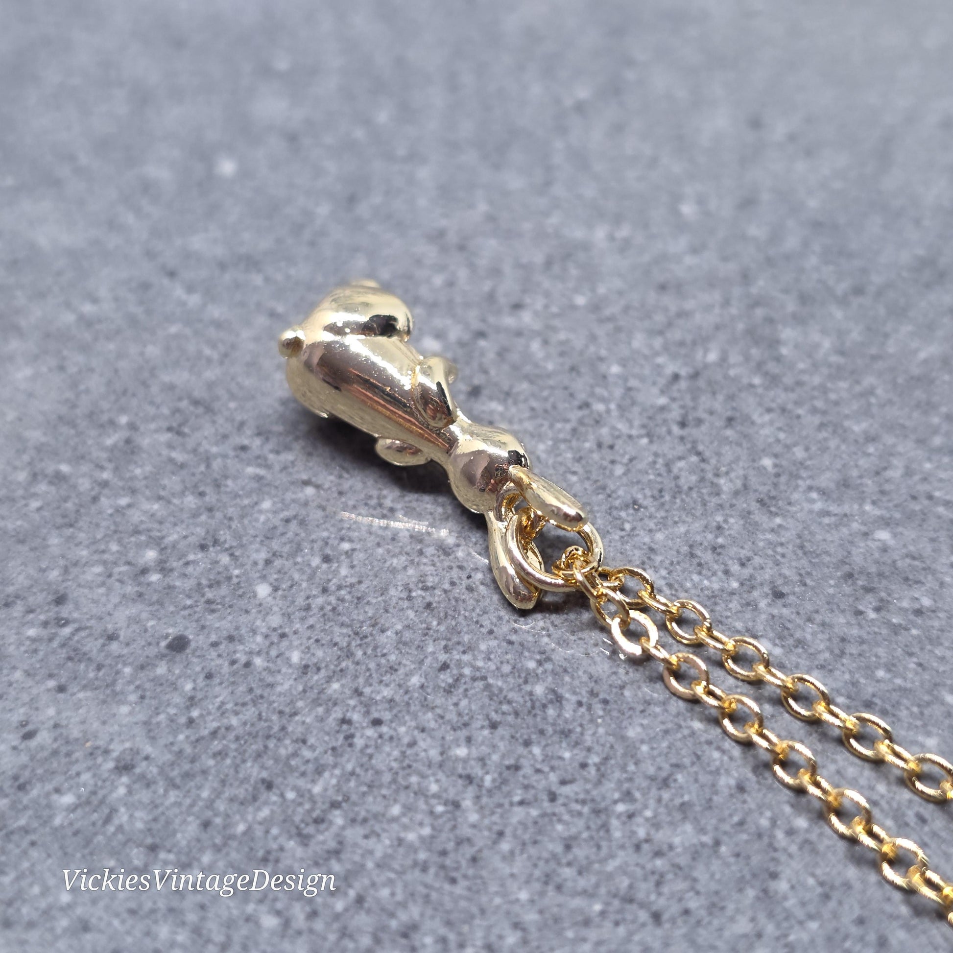 Rabbit Necklace with a Choice of Chain Lengths: Real 18K Gold Plated Brass