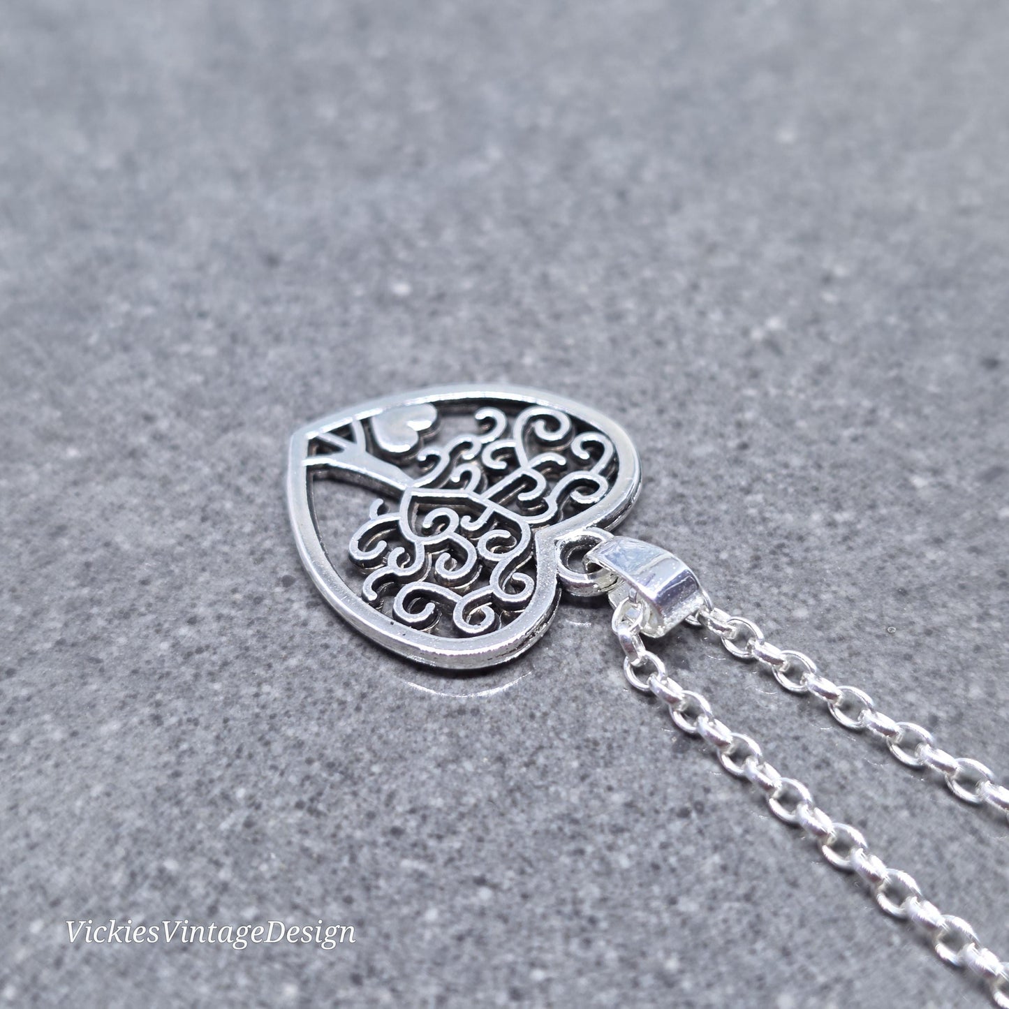Heart Tree of Life Necklace with a Choice of Chain Material and Length