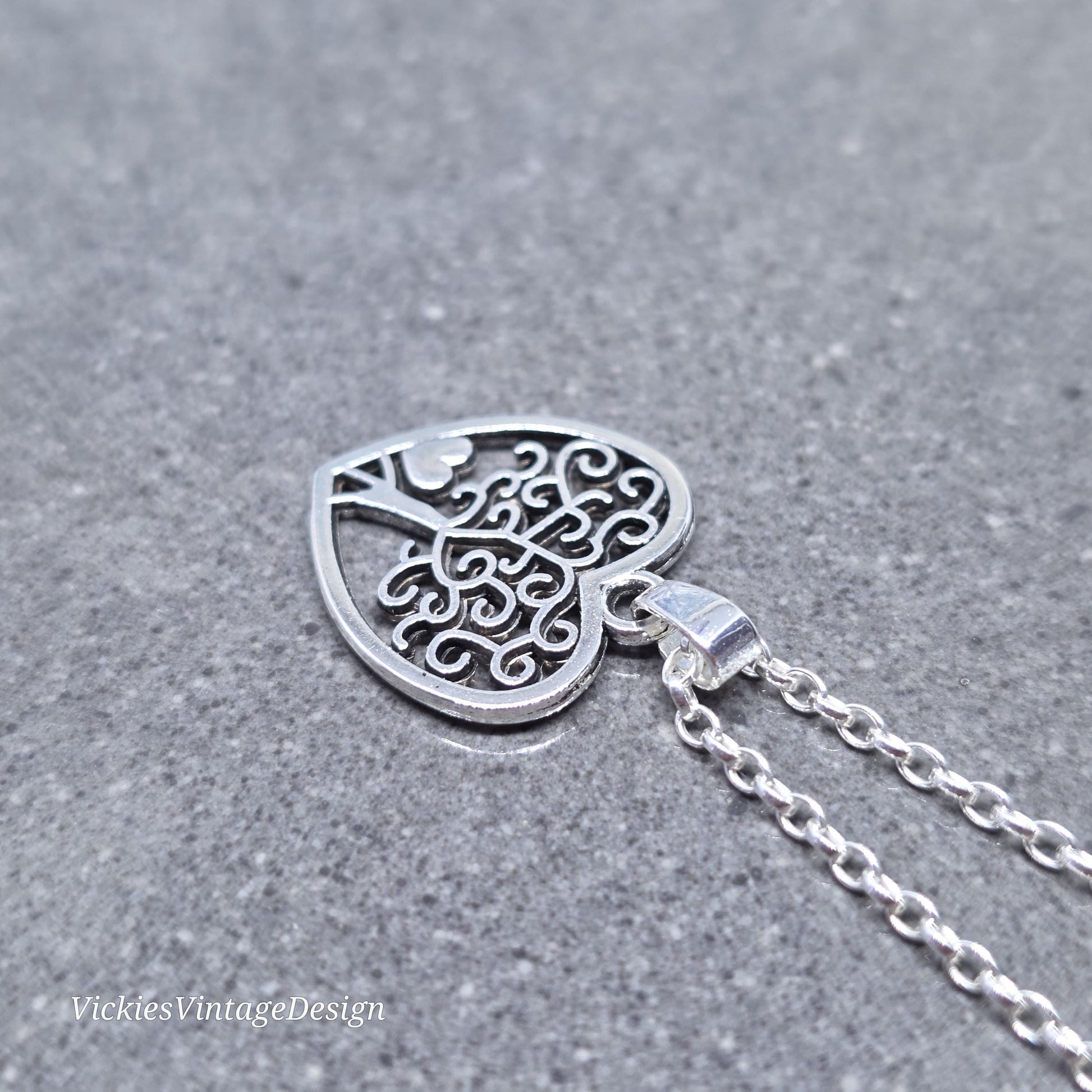 Heart Tree of Life Necklace with a Choice of Chain Material and Length