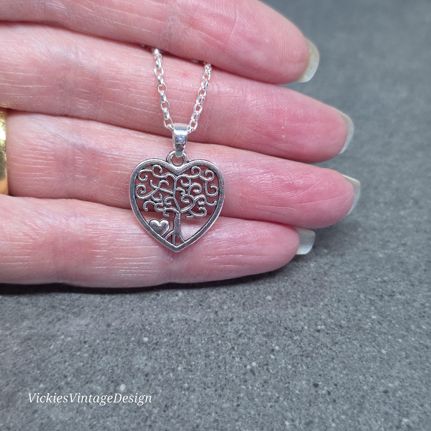 Heart Tree of Life Necklace with a Choice of Chain Material and Length