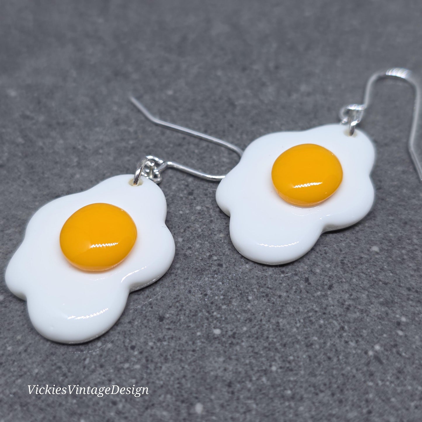 Fried Egg Earrings with a choice of Ear Wires: Resin Made Jewelry