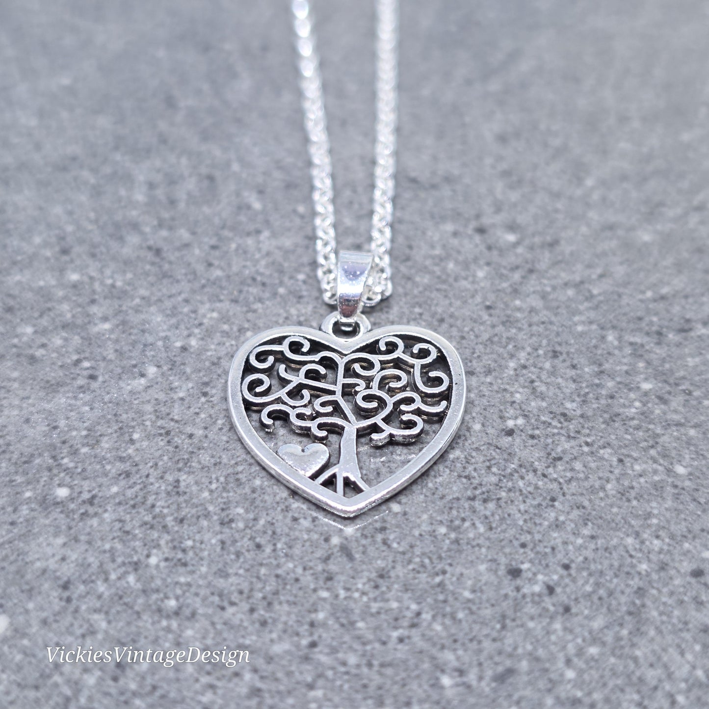 Heart Tree of Life Necklace with a Choice of Chain Material and Length