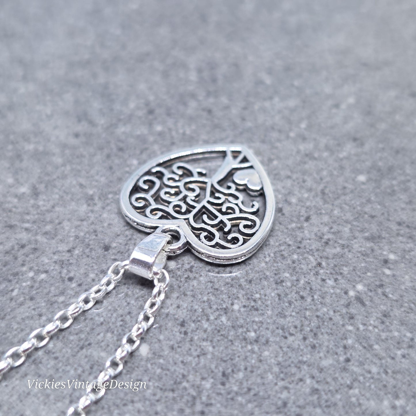 Heart Tree of Life Necklace with a Choice of Chain Material and Length
