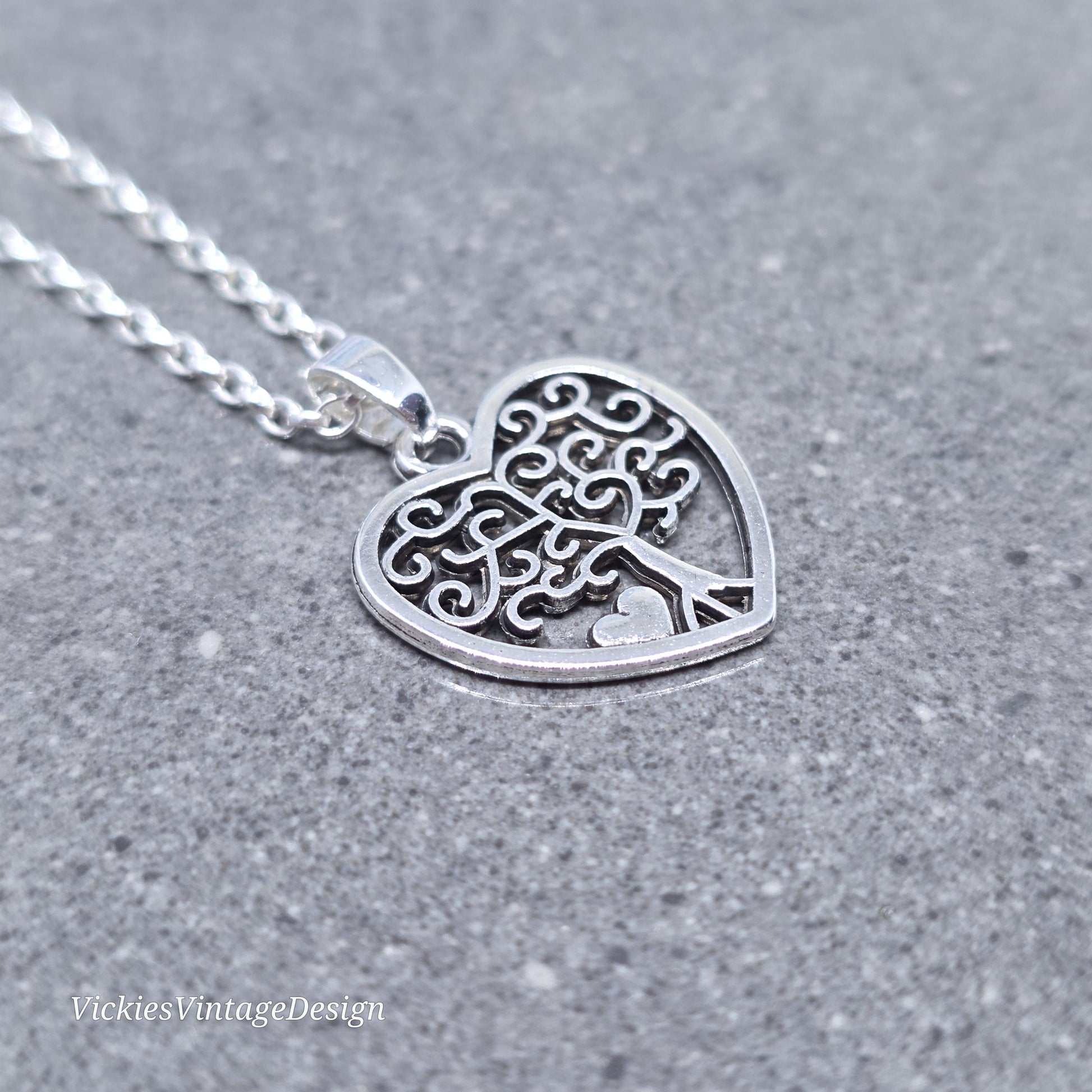 Heart Tree of Life Necklace with a Choice of Chain Material and Length