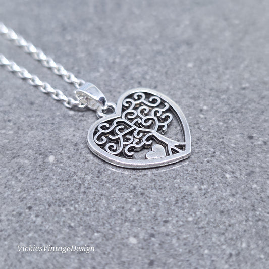 Heart Tree of Life Necklace with a Choice of Chain Material and Length