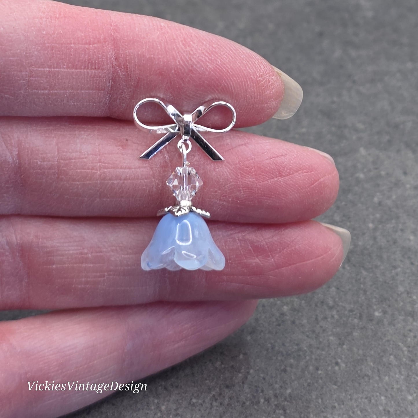 Flower Earrings, Something Blue, Glass Flower, PRIMERO Crystals®
