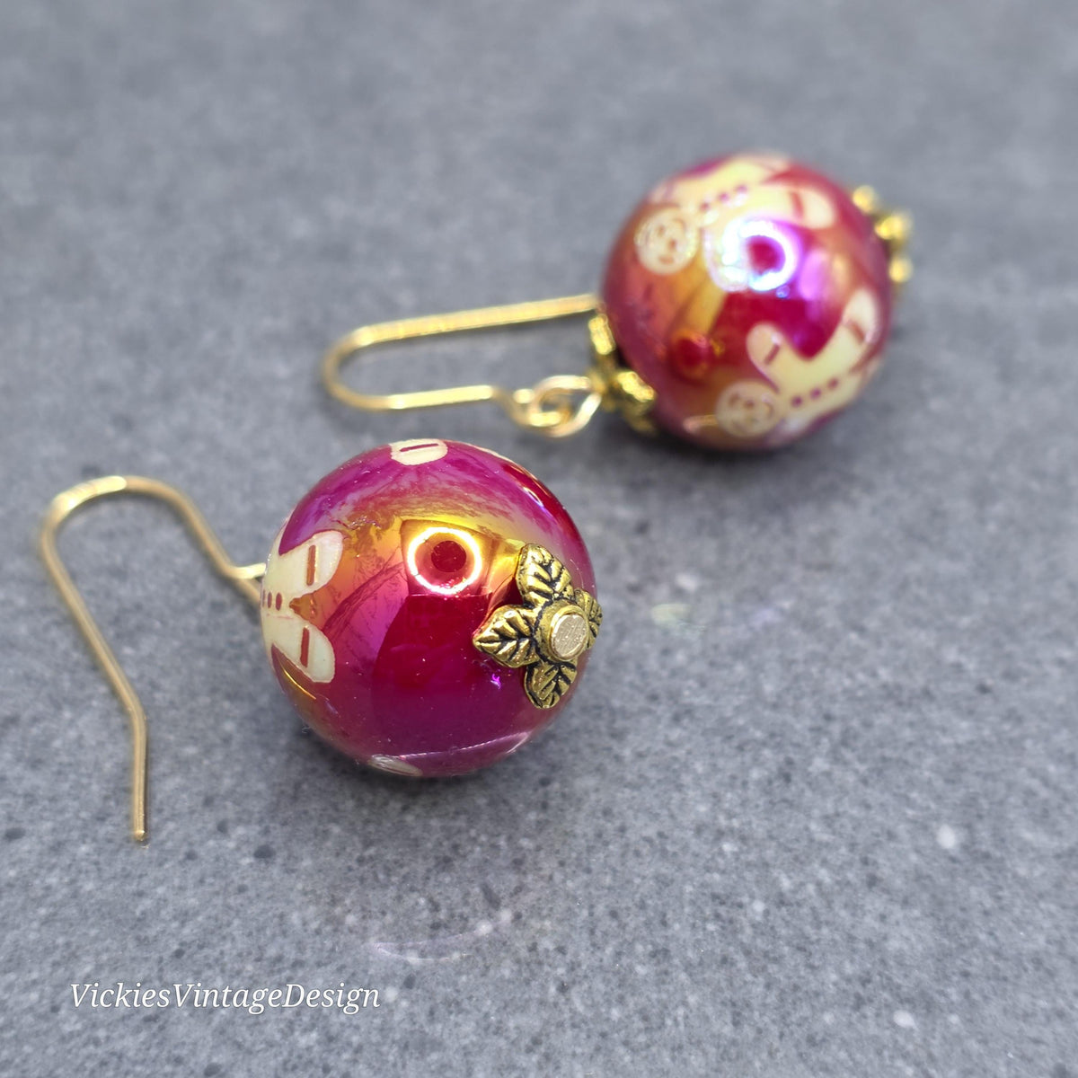 Acrylic Gingerbread Men Bauble Earrings, Festive Earrings, Seasonal Jewellery