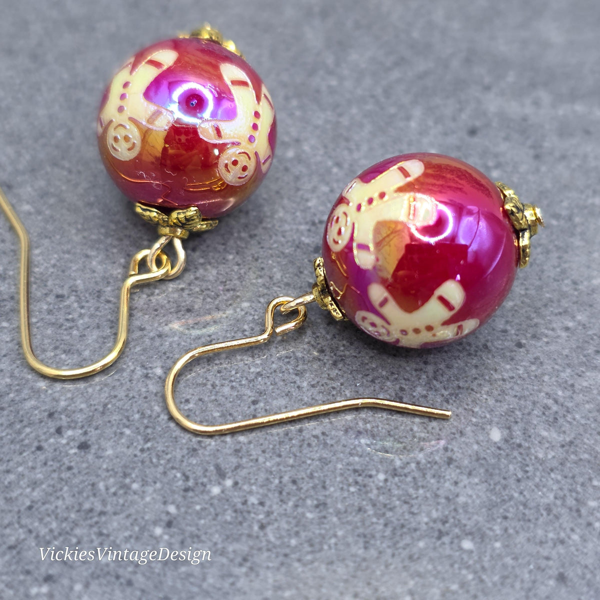 Acrylic Gingerbread Men Bauble Earrings, Festive Earrings, Seasonal Jewellery