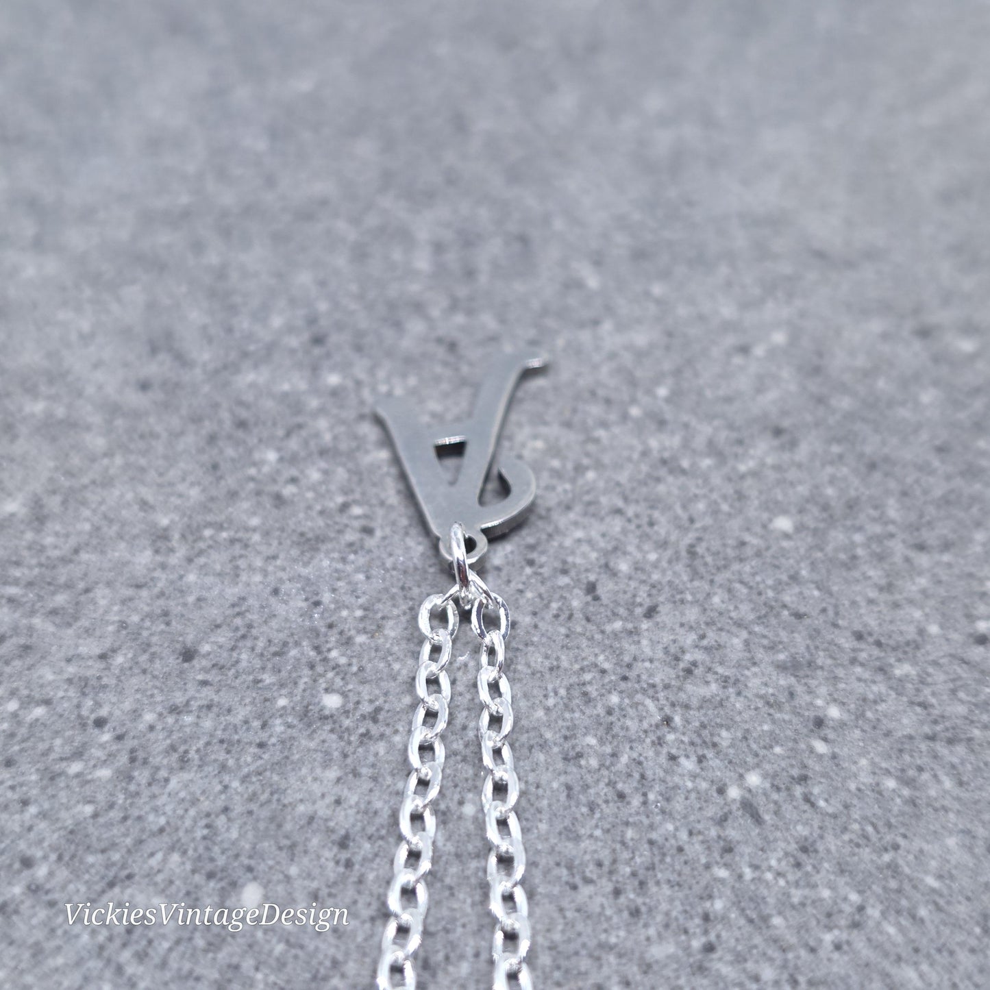 Personalised Initial Letter Necklace; 16" Silver Plated Chain