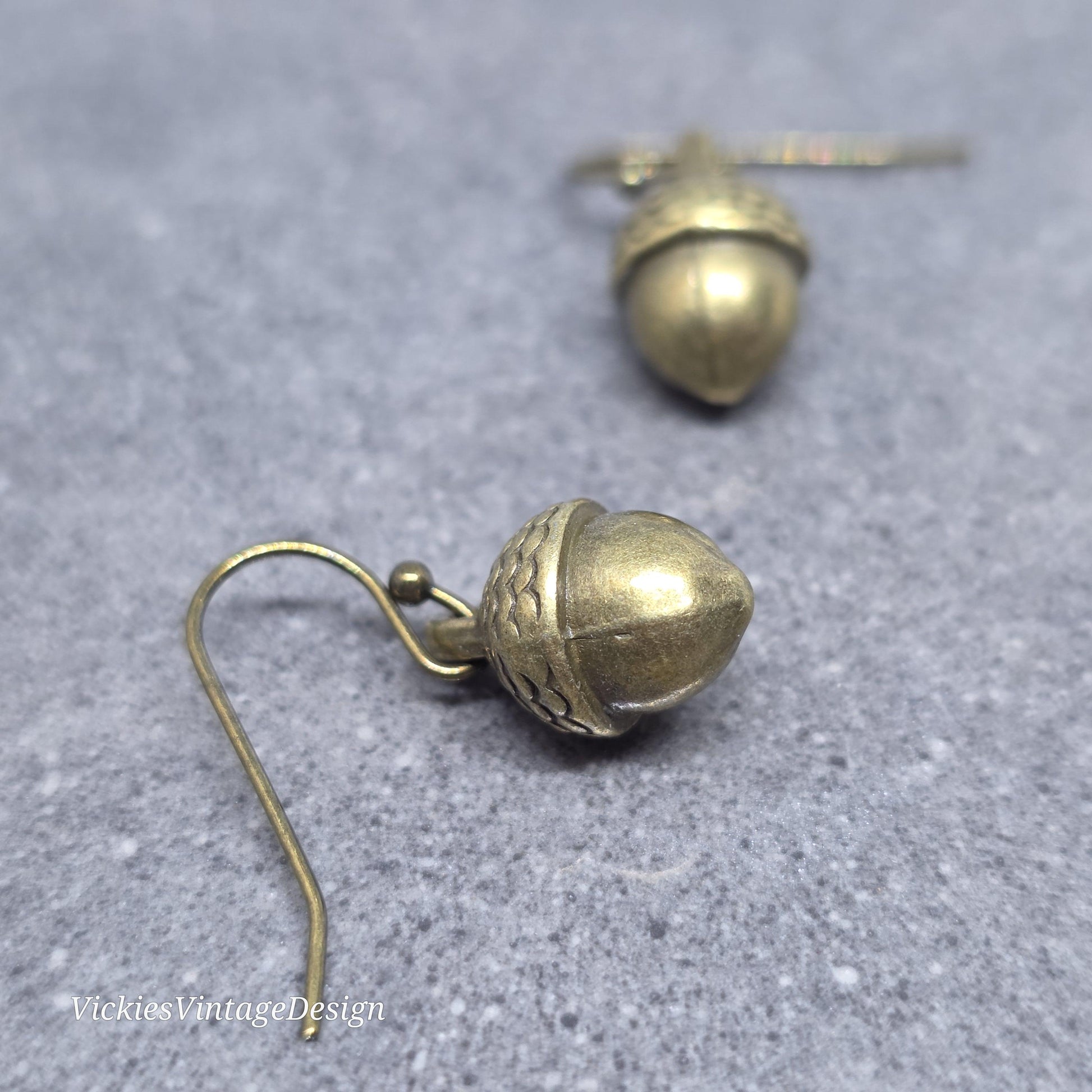 Large Acorn Earrings; Choice of Ear Wires, Fall Autumn Earrings