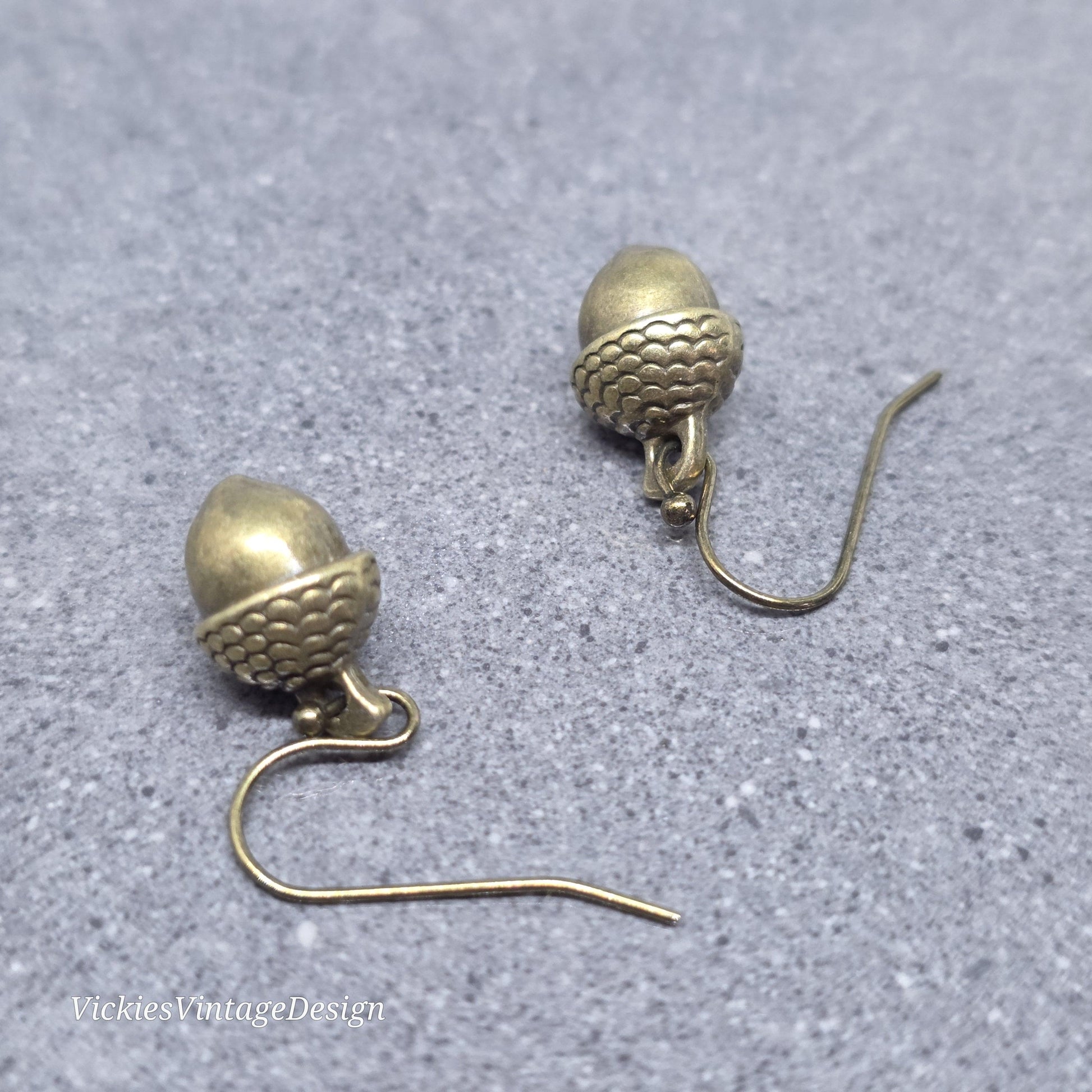 Large Acorn Earrings; Choice of Ear Wires, Fall Autumn Earrings