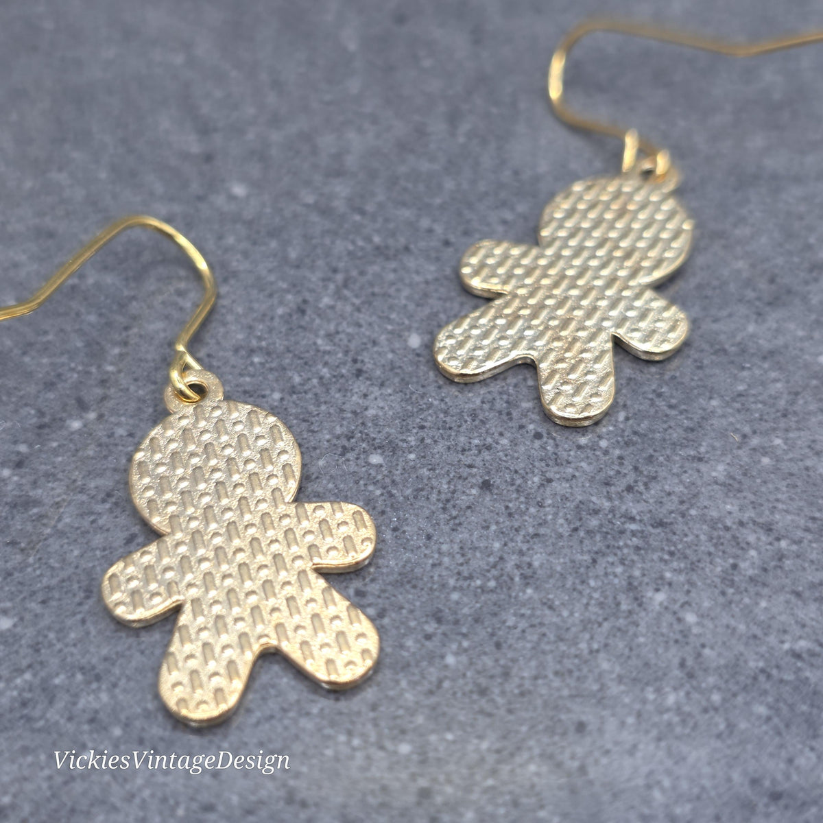 Gingerbread Men Earrings, Hypoallergenic Ear Wires, Christmas Festive Jewelry