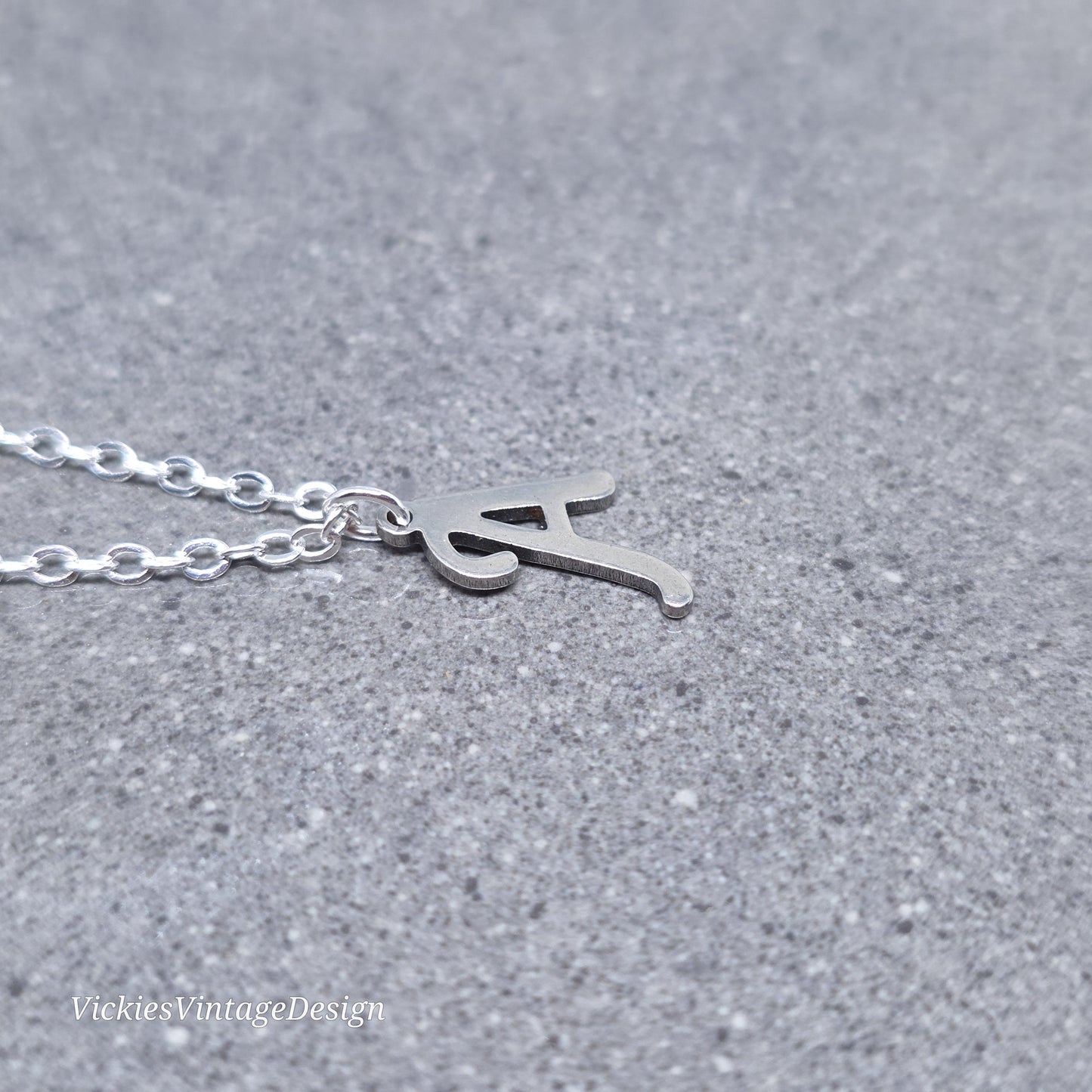 Personalised Initial Letter Necklace; 16" Silver Plated Chain