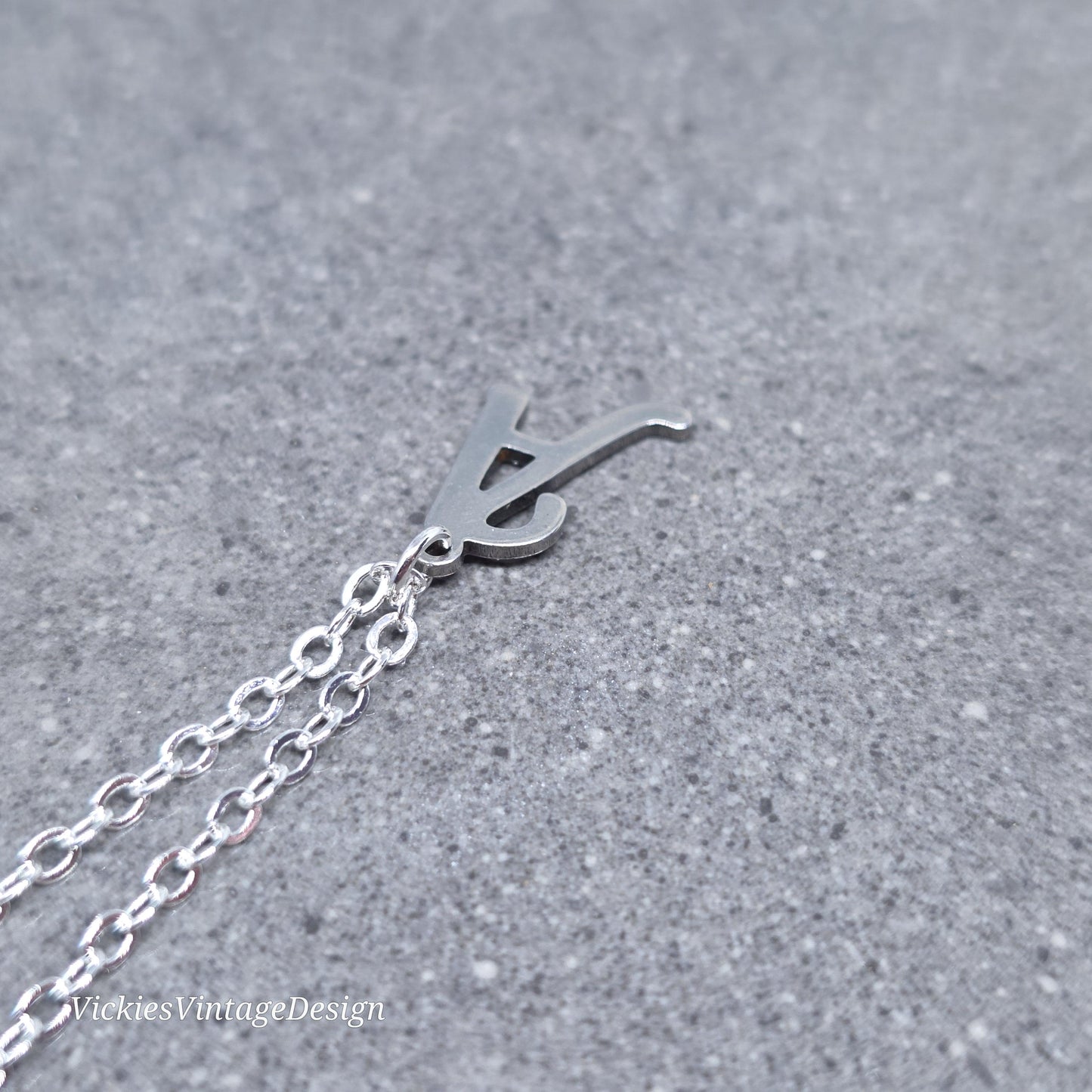 Personalised Initial Letter Necklace; 16" Silver Plated Chain