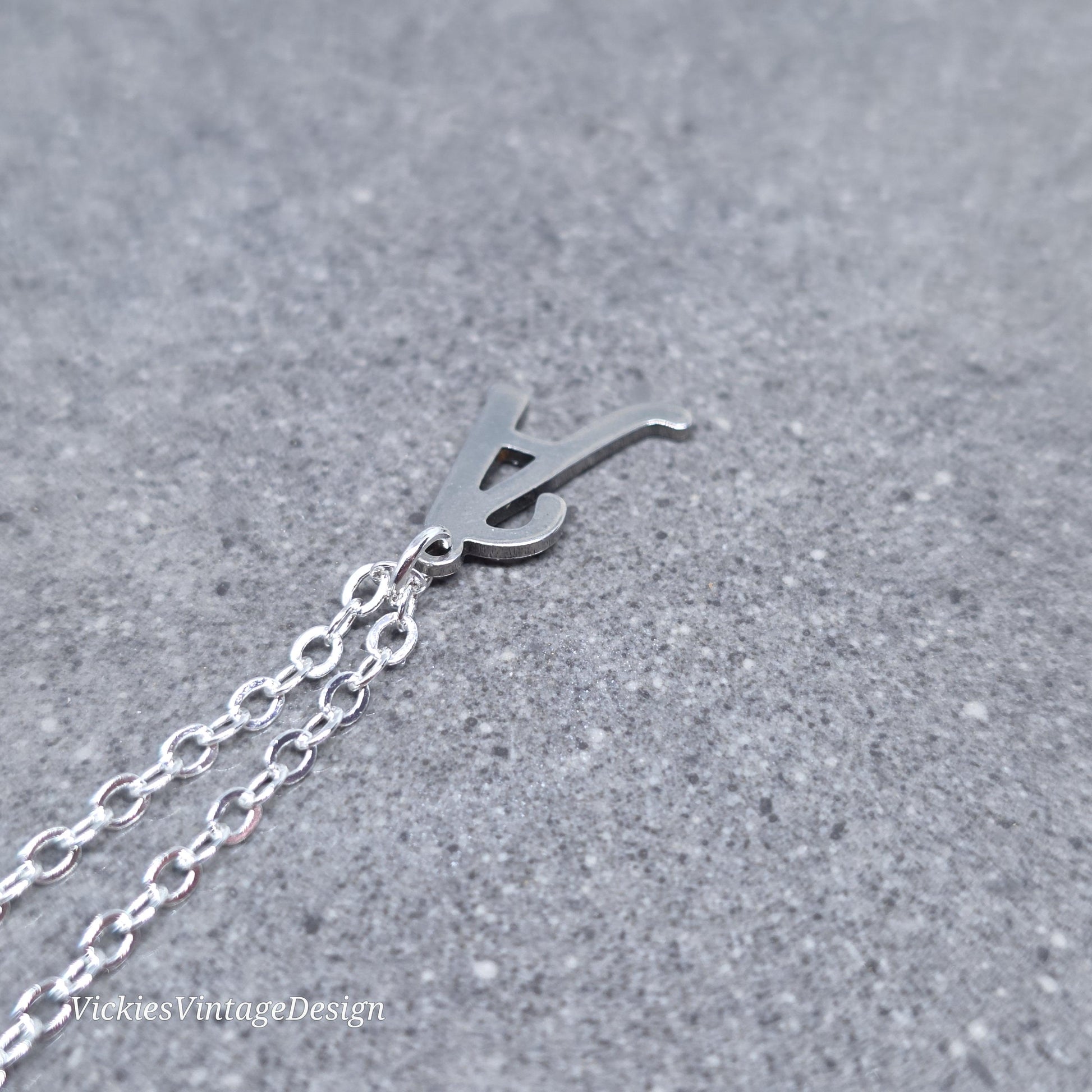 Personalised Initial Letter Necklace; 16" Silver Plated Chain