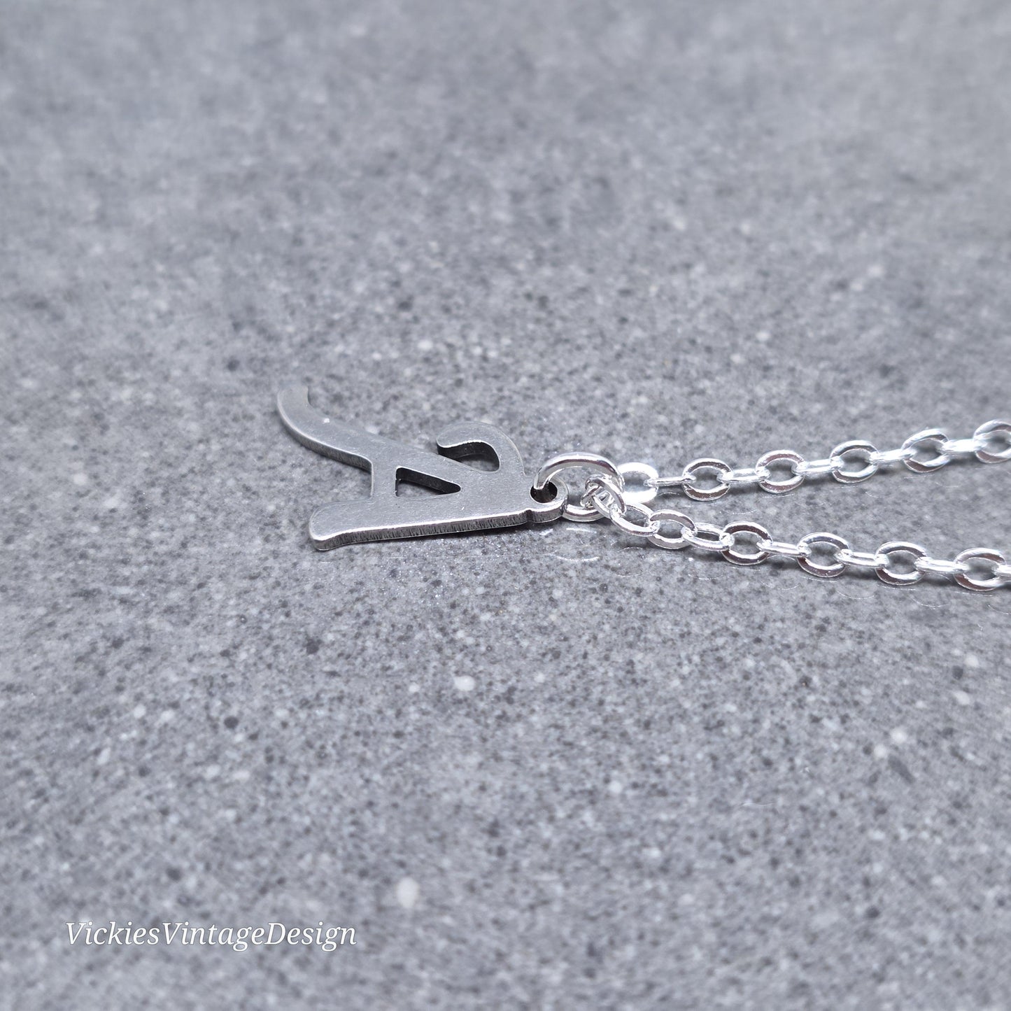 Personalised Initial Letter Necklace; 16" Silver Plated Chain