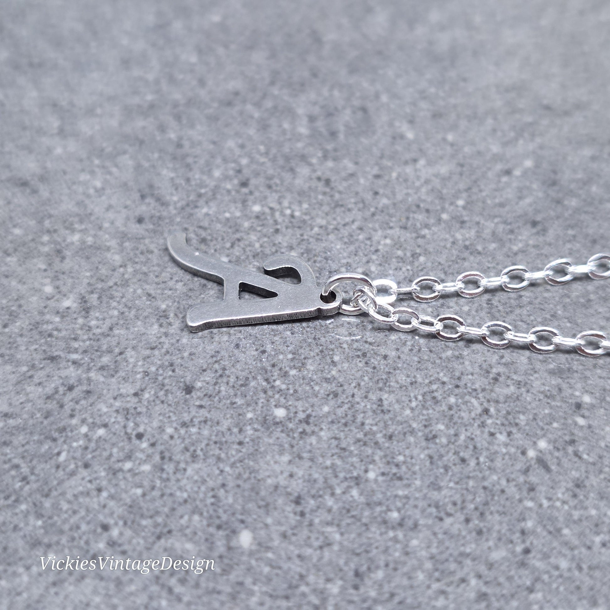 Personalised Initial Letter Necklace; 16" Silver Plated Chain