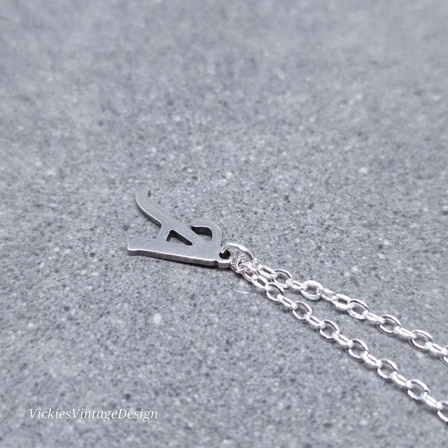 Personalised Initial Letter Necklace; 16" Silver Plated Chain