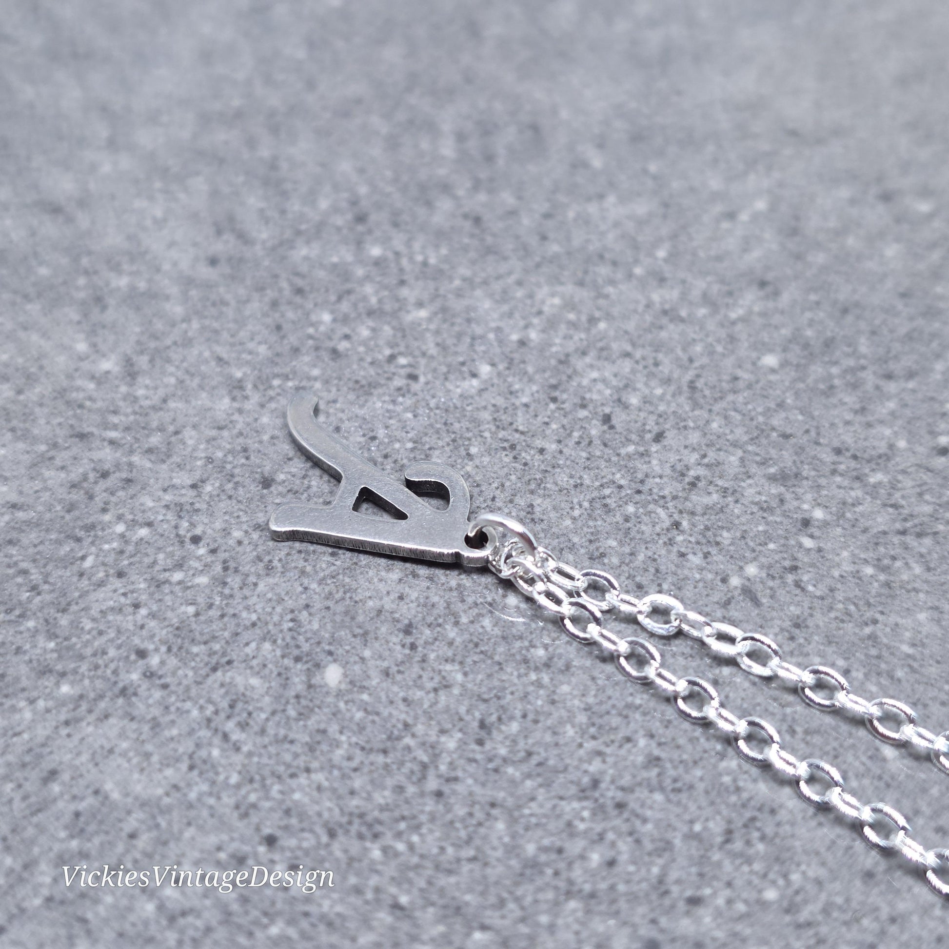 Personalised Initial Letter Necklace; 16" Silver Plated Chain