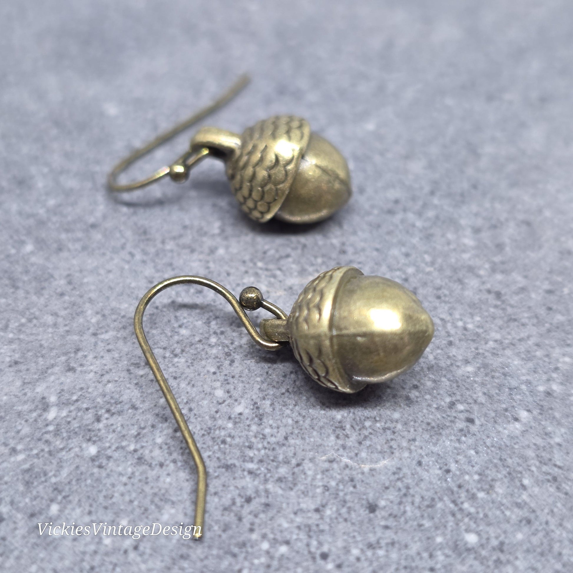 Large Acorn Earrings; Choice of Ear Wires, Fall Autumn Earrings