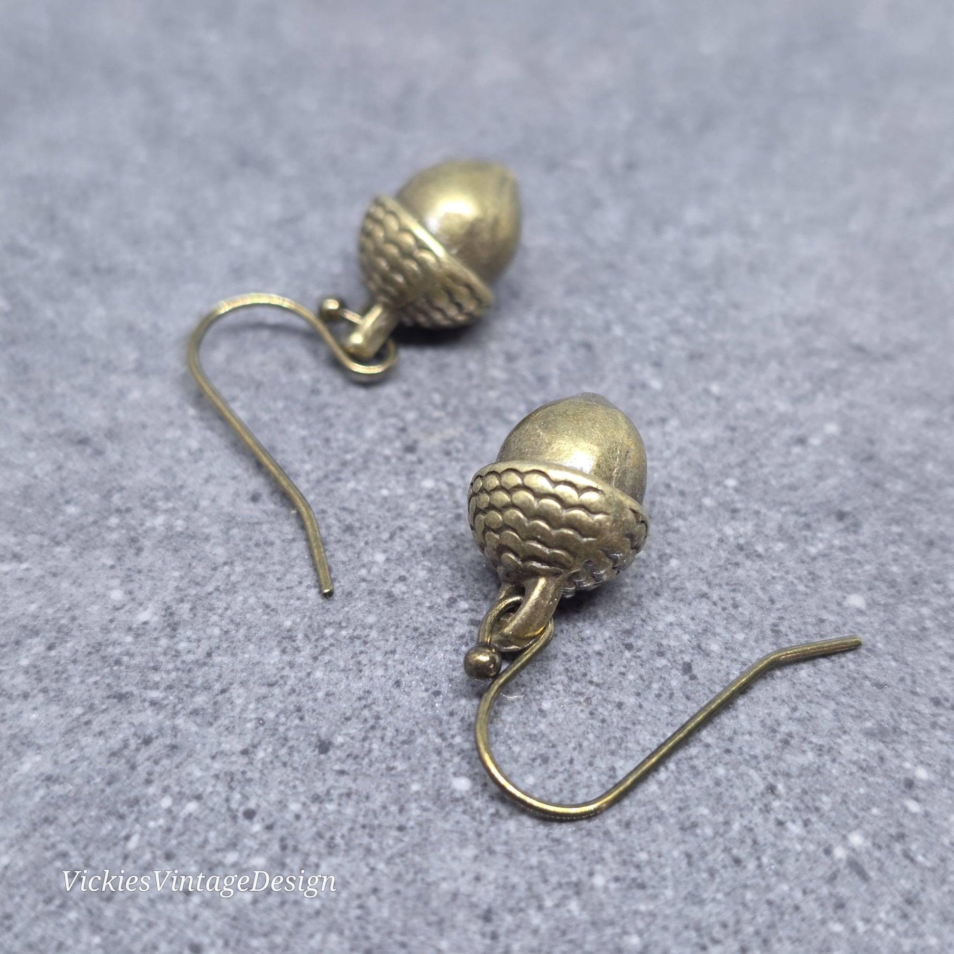 Large Acorn Earrings; Choice of Ear Wires, Fall Autumn Earrings