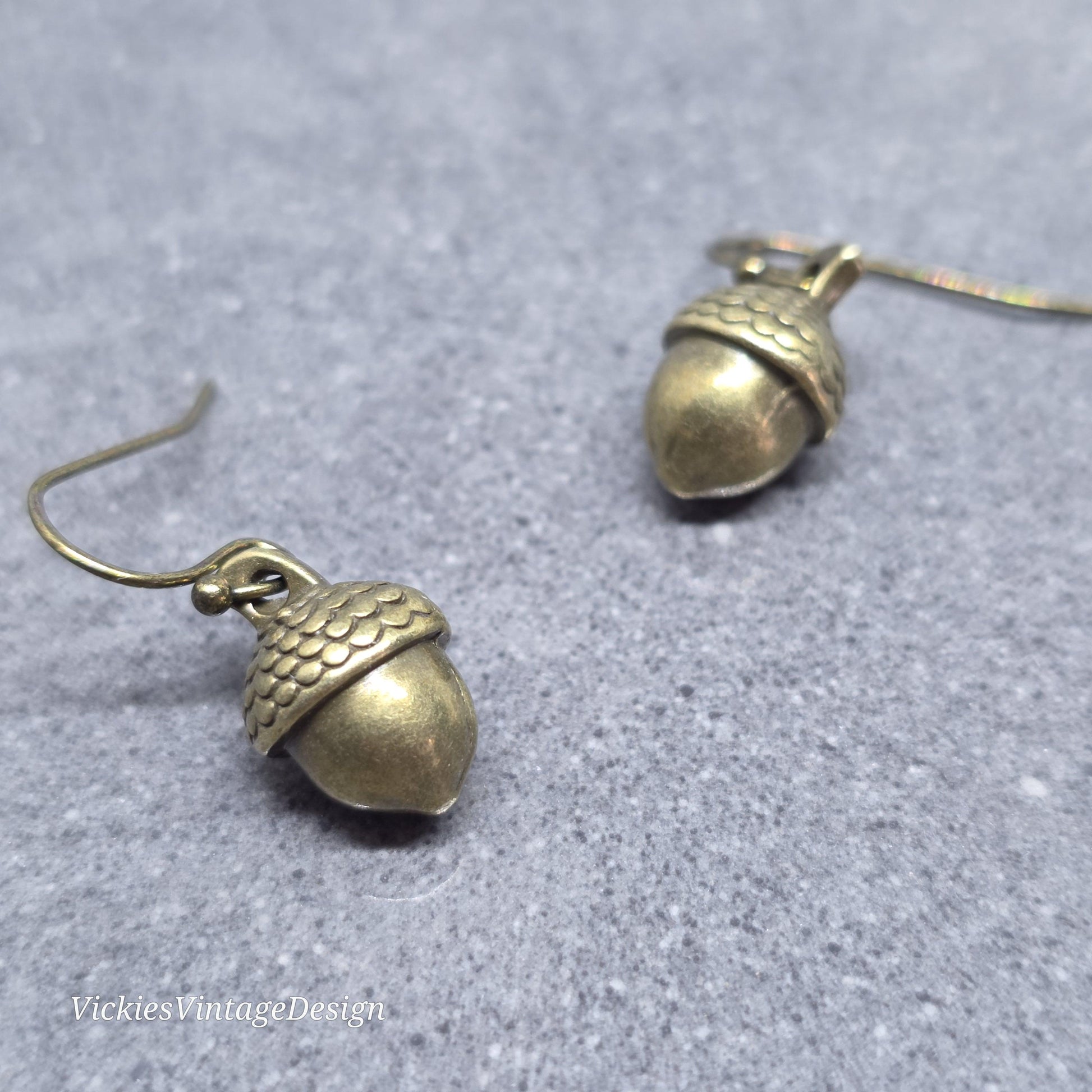 Large Acorn Earrings; Choice of Ear Wires, Fall Autumn Earrings