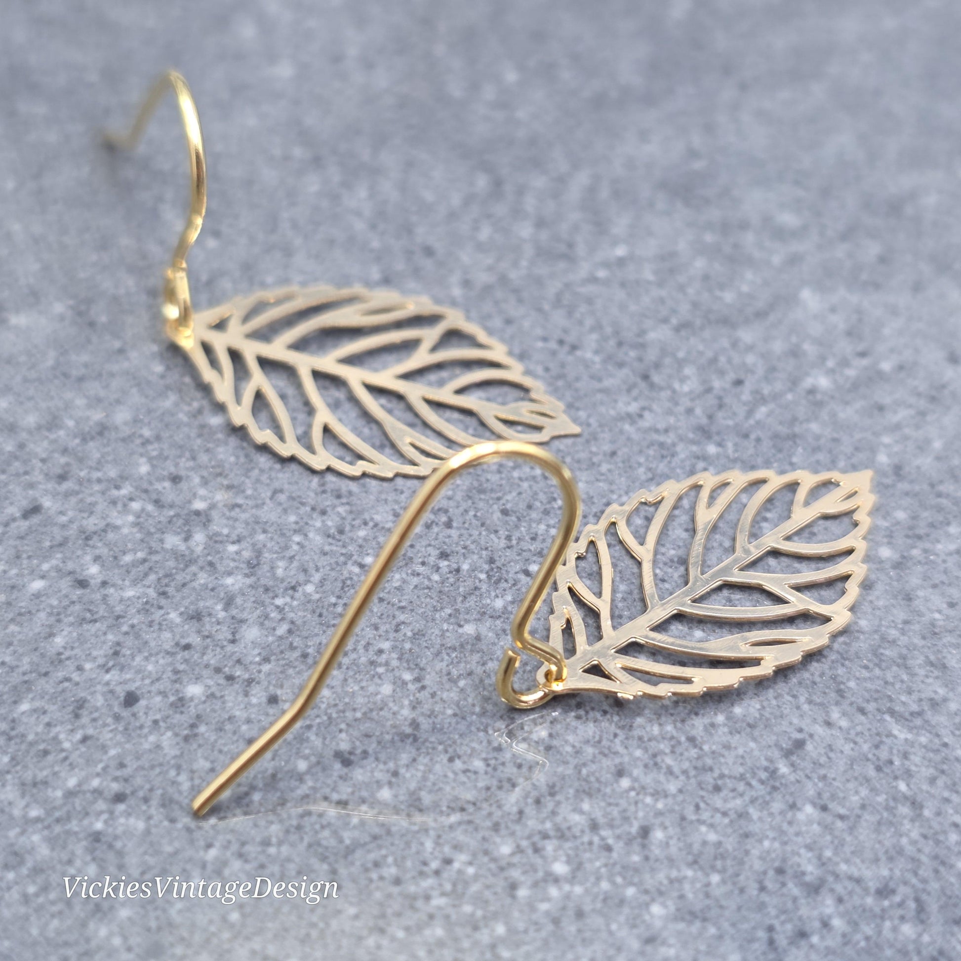 Leaf Earrings, Choice of Ear Wires, Gold Leaf Earrings, Tree Earrings, Leaf Earrings, Sterling Silver Ear Wires, Gift for her