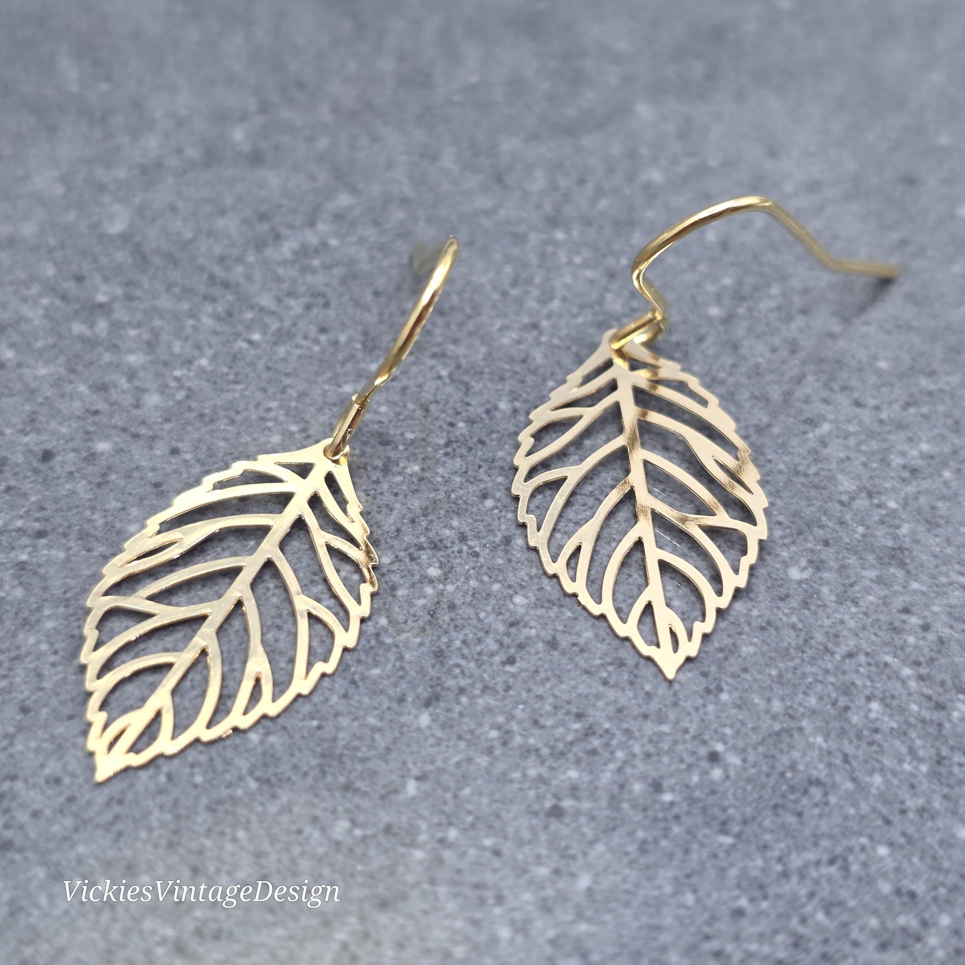 Leaf Earrings, Choice of Ear Wires, Gold Leaf Earrings, Tree Earrings, Leaf Earrings, Sterling Silver Ear Wires, Gift for her