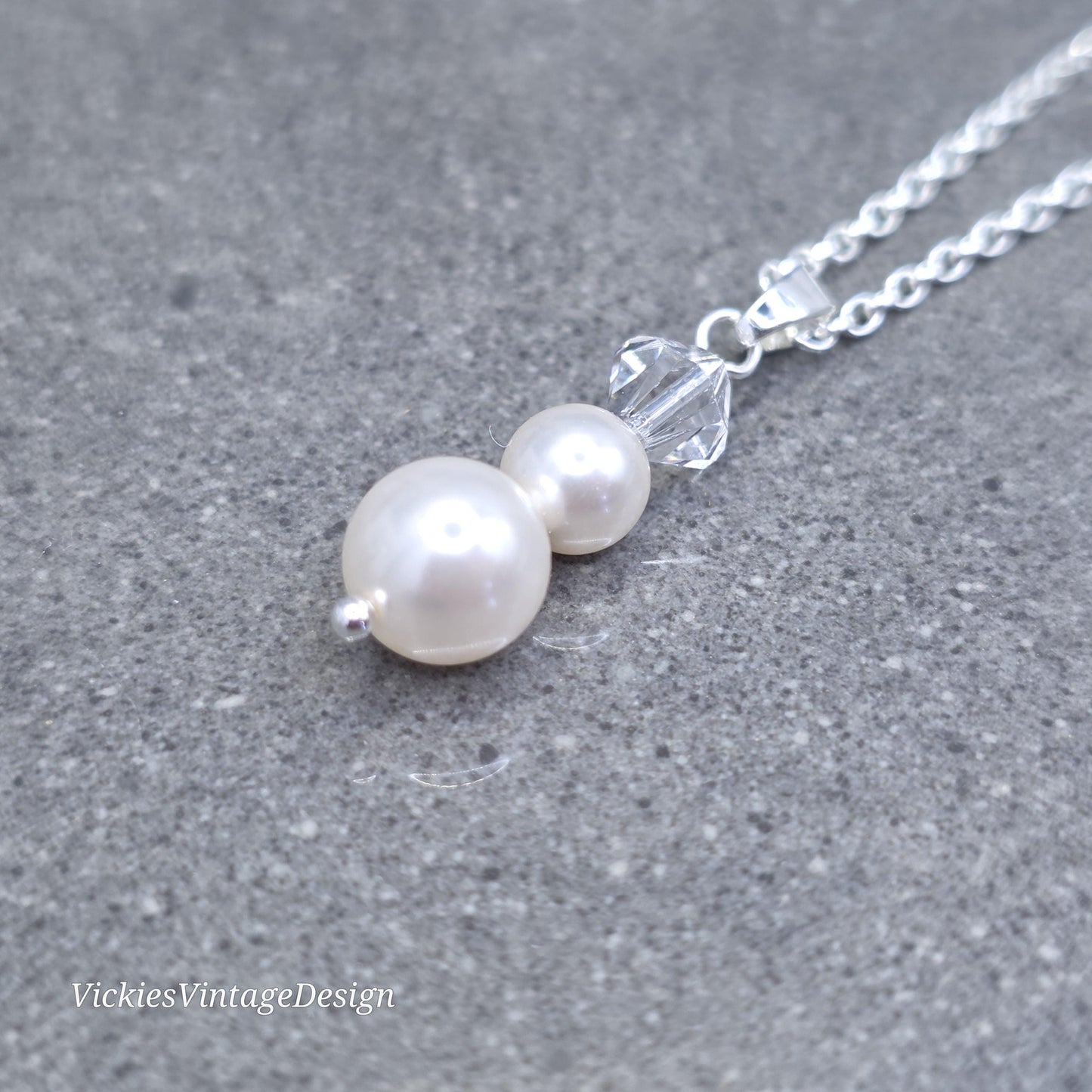 Primero Crystals® Pearl Necklace; Elegant Sparkly, Bridal and Special Occasion Jewellery