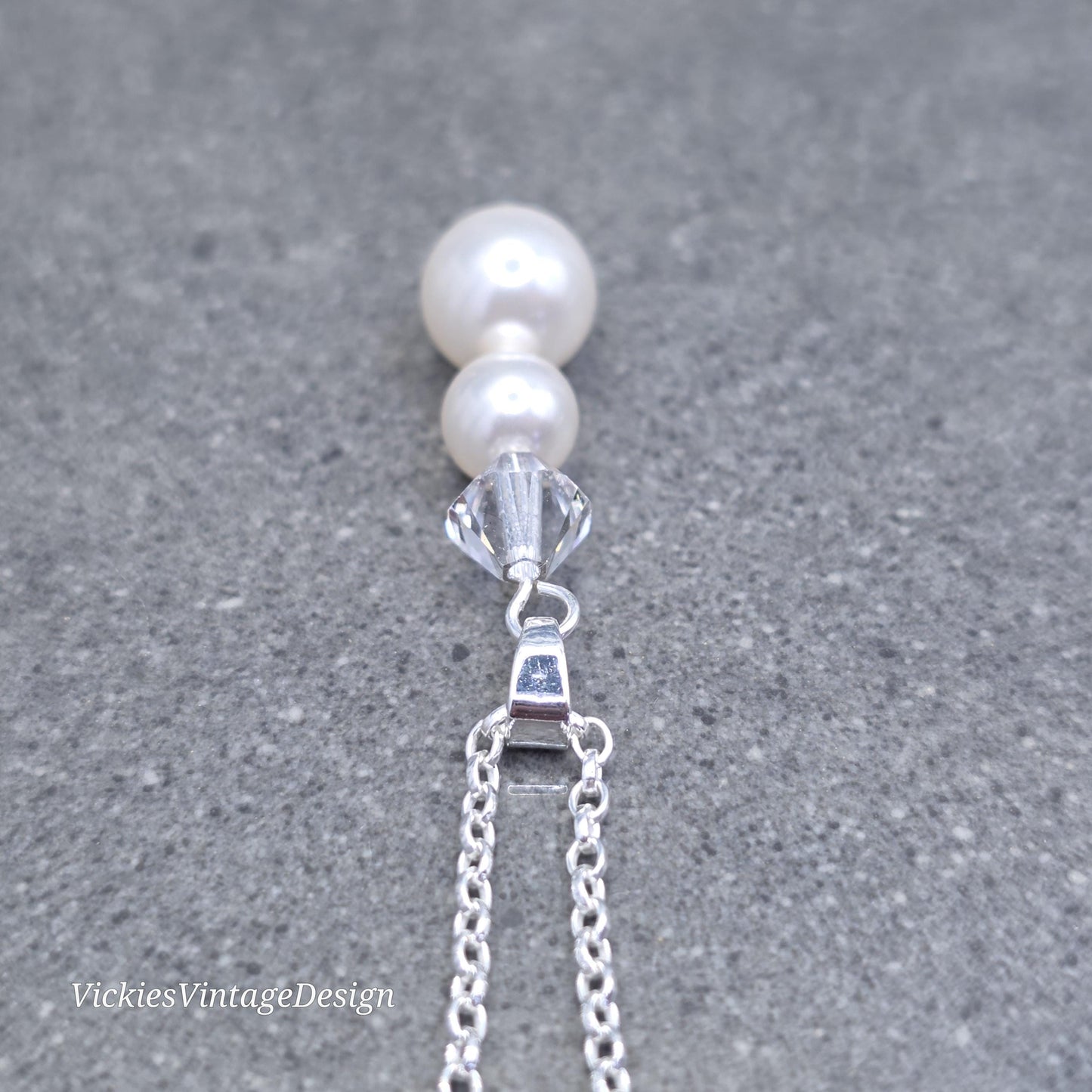 Primero Crystals® Pearl Necklace; Elegant Sparkly, Bridal and Special Occasion Jewellery