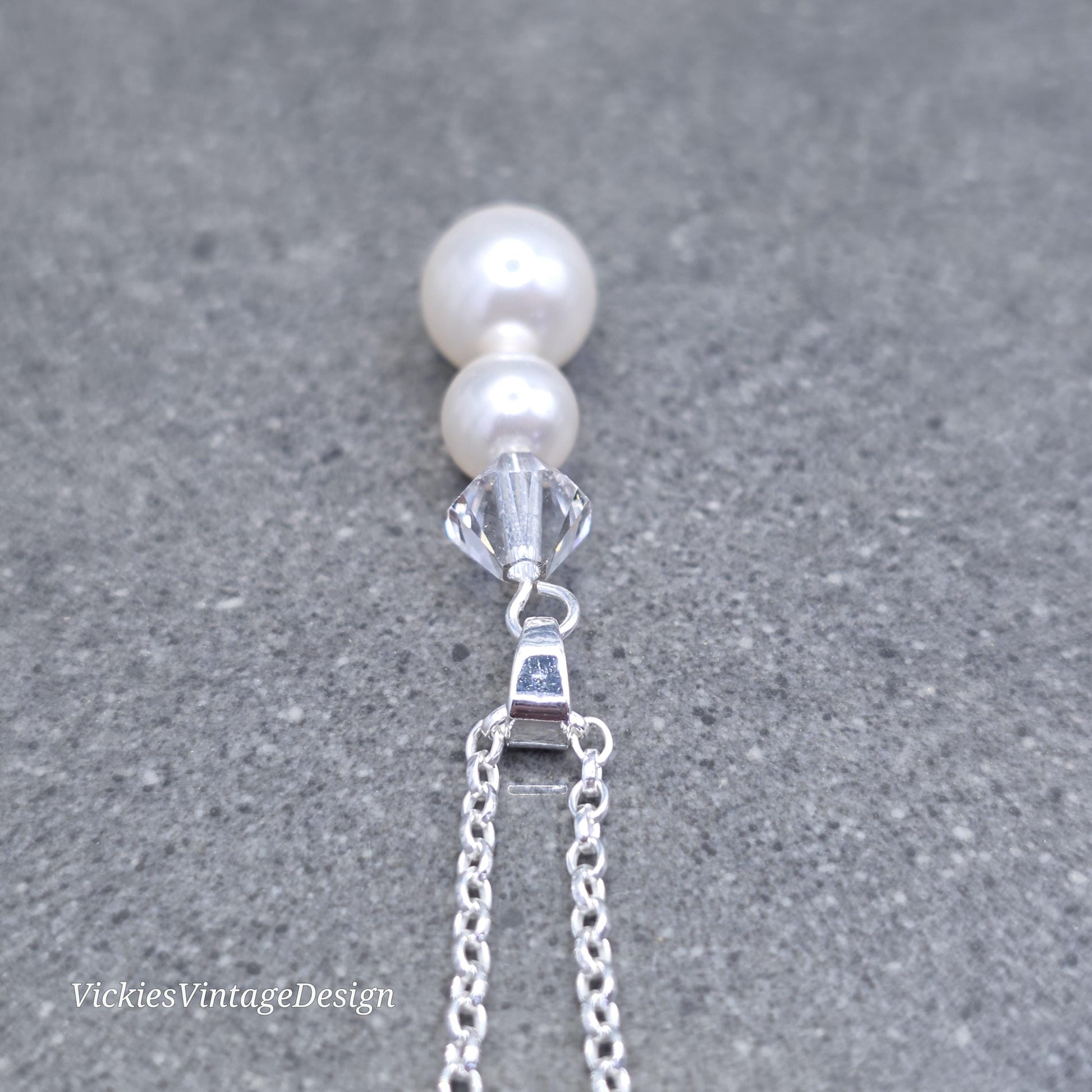 Primero Crystals® Pearl Necklace; Elegant Sparkly, Bridal and Special Occasion Jewellery