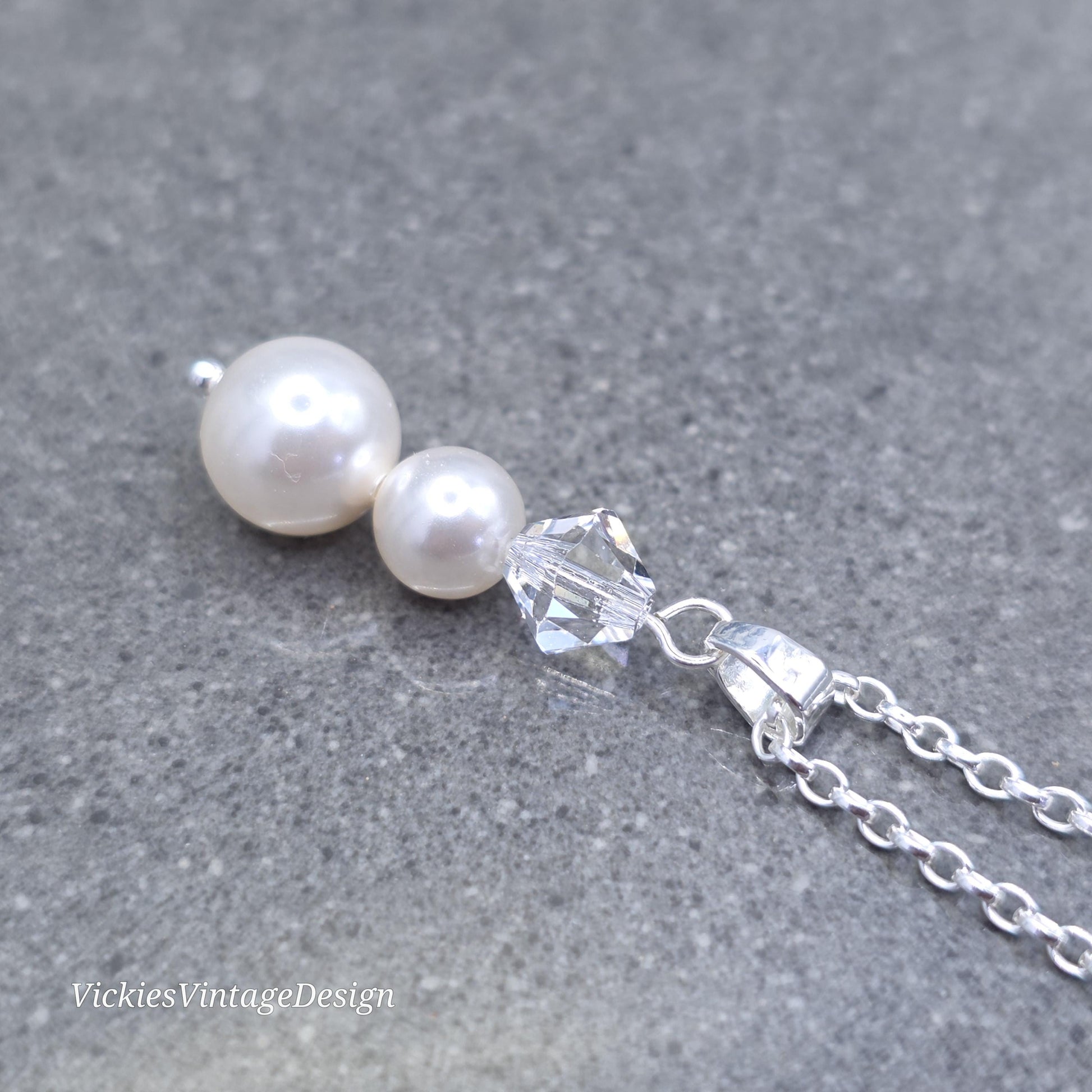Primero Crystals® Pearl Necklace; Elegant Sparkly, Bridal and Special Occasion Jewellery