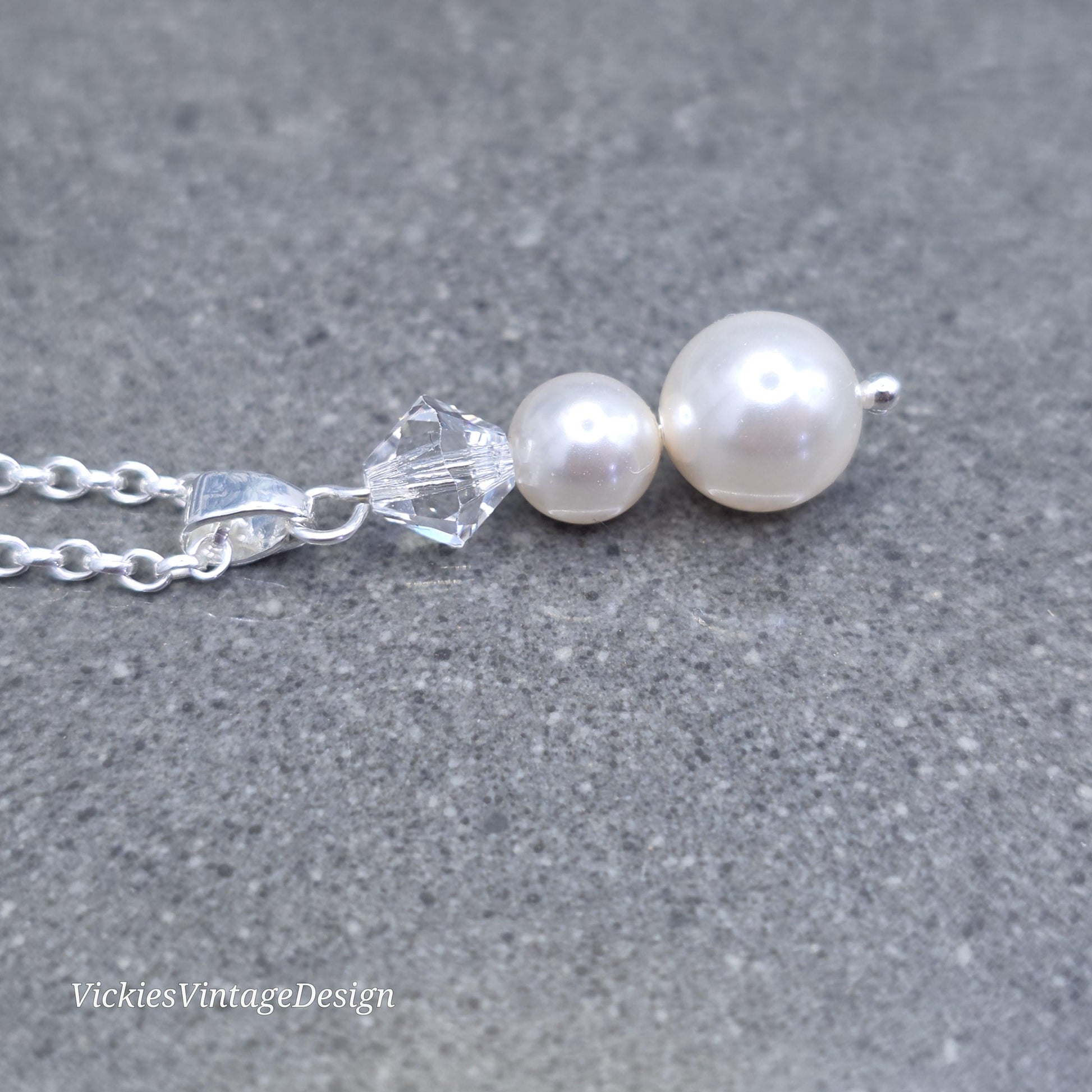 Primero Crystals® Pearl Necklace; Elegant Sparkly, Bridal and Special Occasion Jewellery