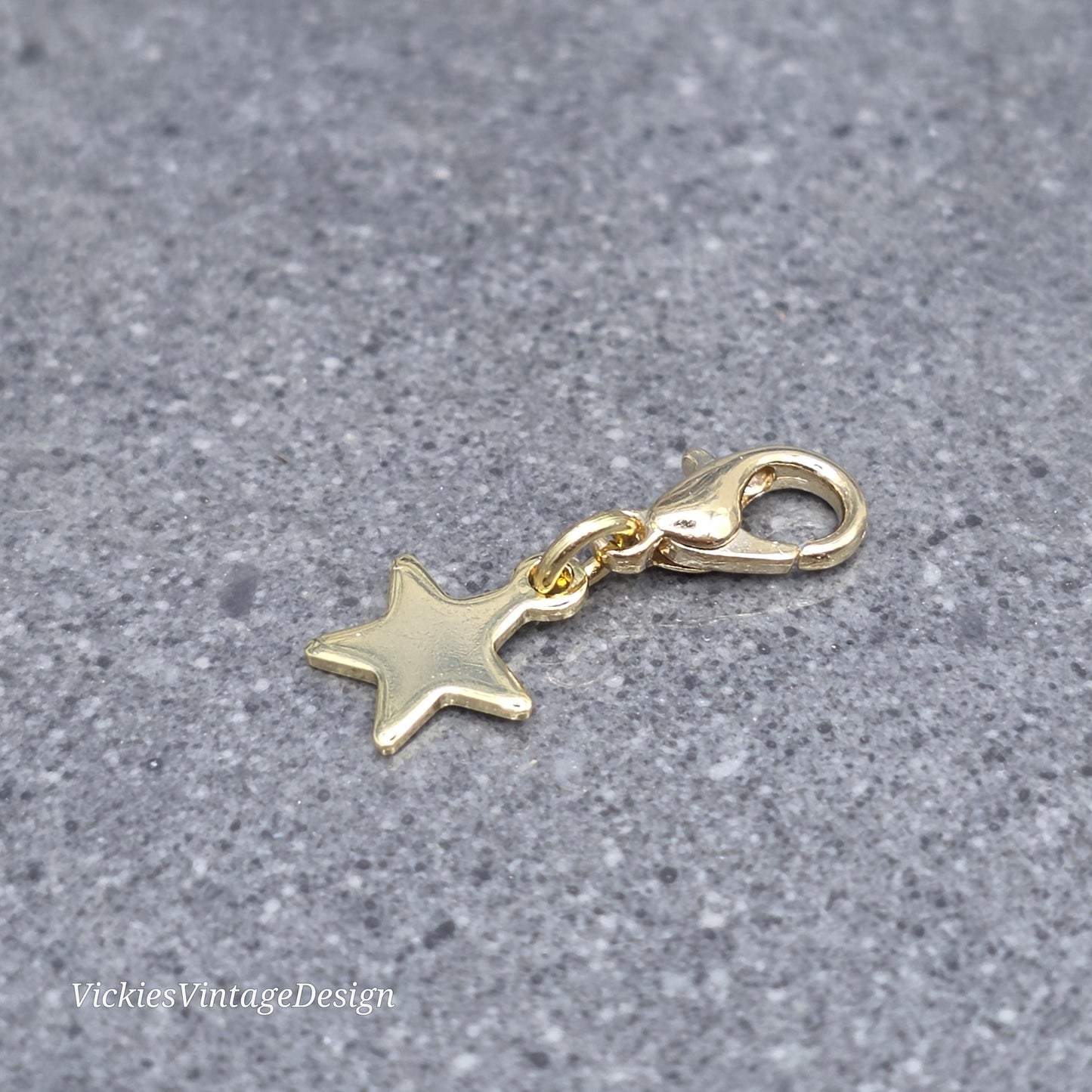 Star Clip on Charm, Stainless Steel, Necklace, Bracelet, Stitch Marker, Zipper, Planner Charm