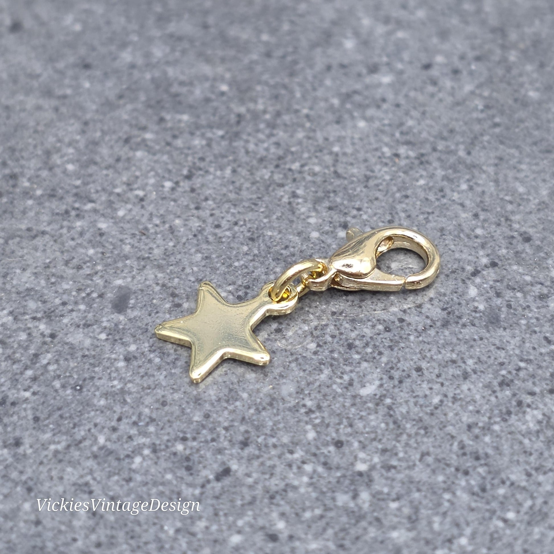 Star Clip on Charm, Stainless Steel, Necklace, Bracelet, Stitch Marker, Zipper, Planner Charm