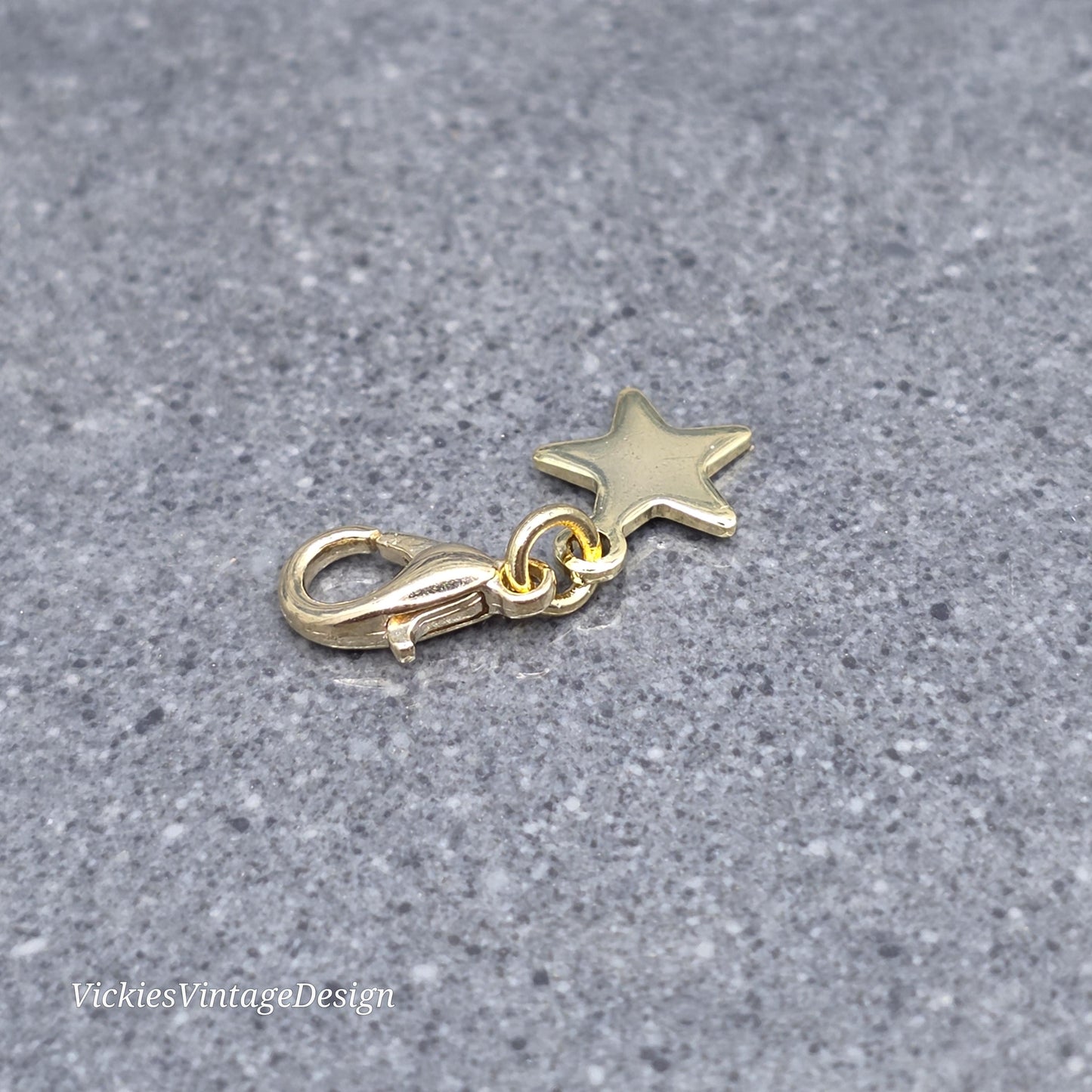 Star Clip on Charm, Stainless Steel, Necklace, Bracelet, Stitch Marker, Zipper, Planner Charm