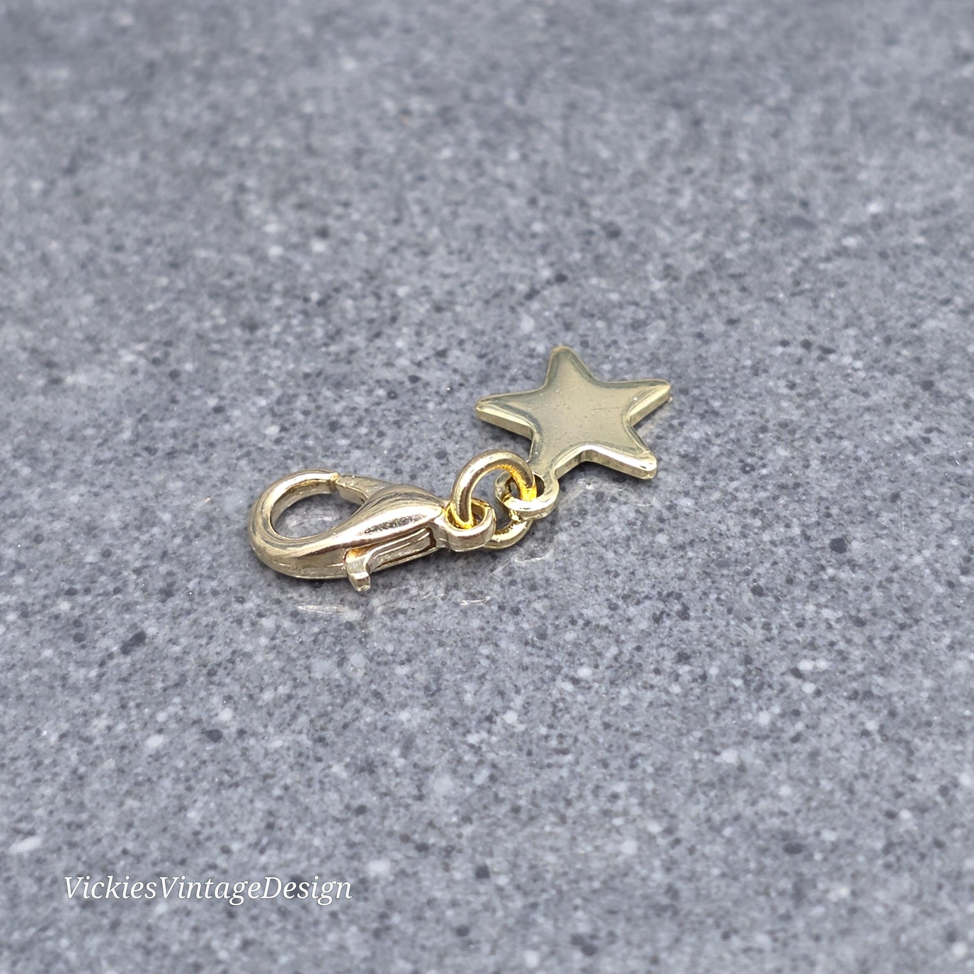 Star Clip on Charm, Stainless Steel, Necklace, Bracelet, Stitch Marker, Zipper, Planner Charm